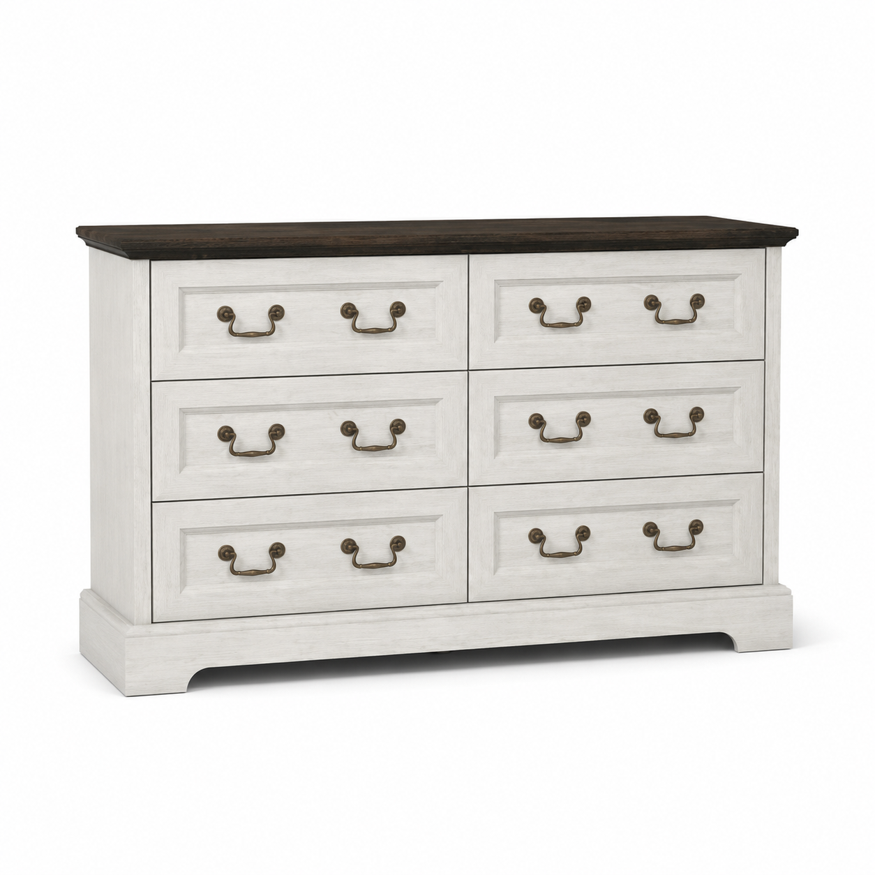 Roseline 47" Farmhouse 6-Drawer Dresser TV Stand with Metal Handles