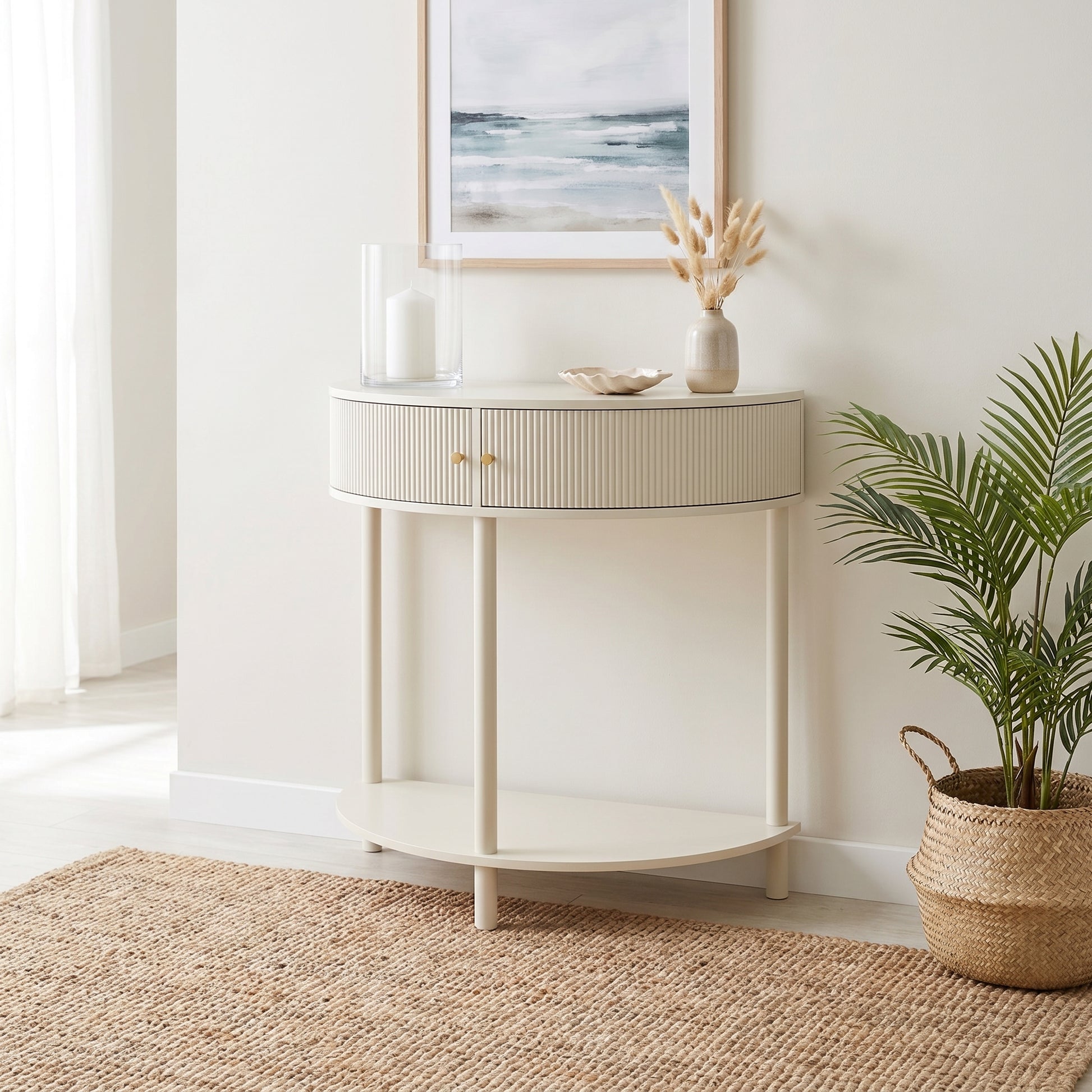 Saint white console table showing modern home decor