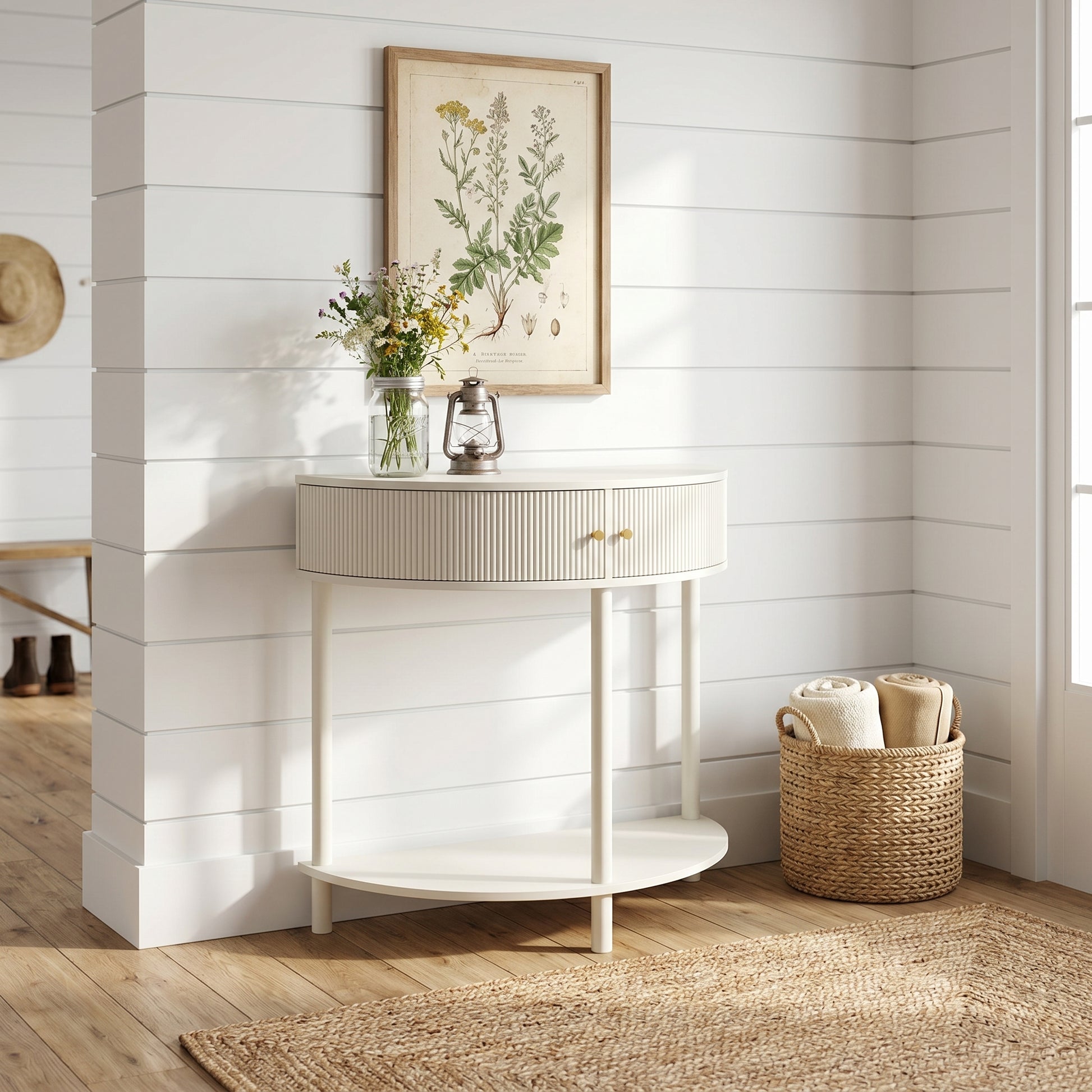 Saint white console table showing modern home decor