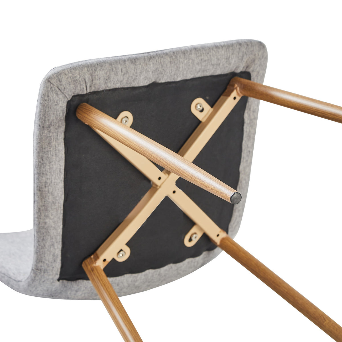 Scargill gray dining chair showing under-seat support frame detail