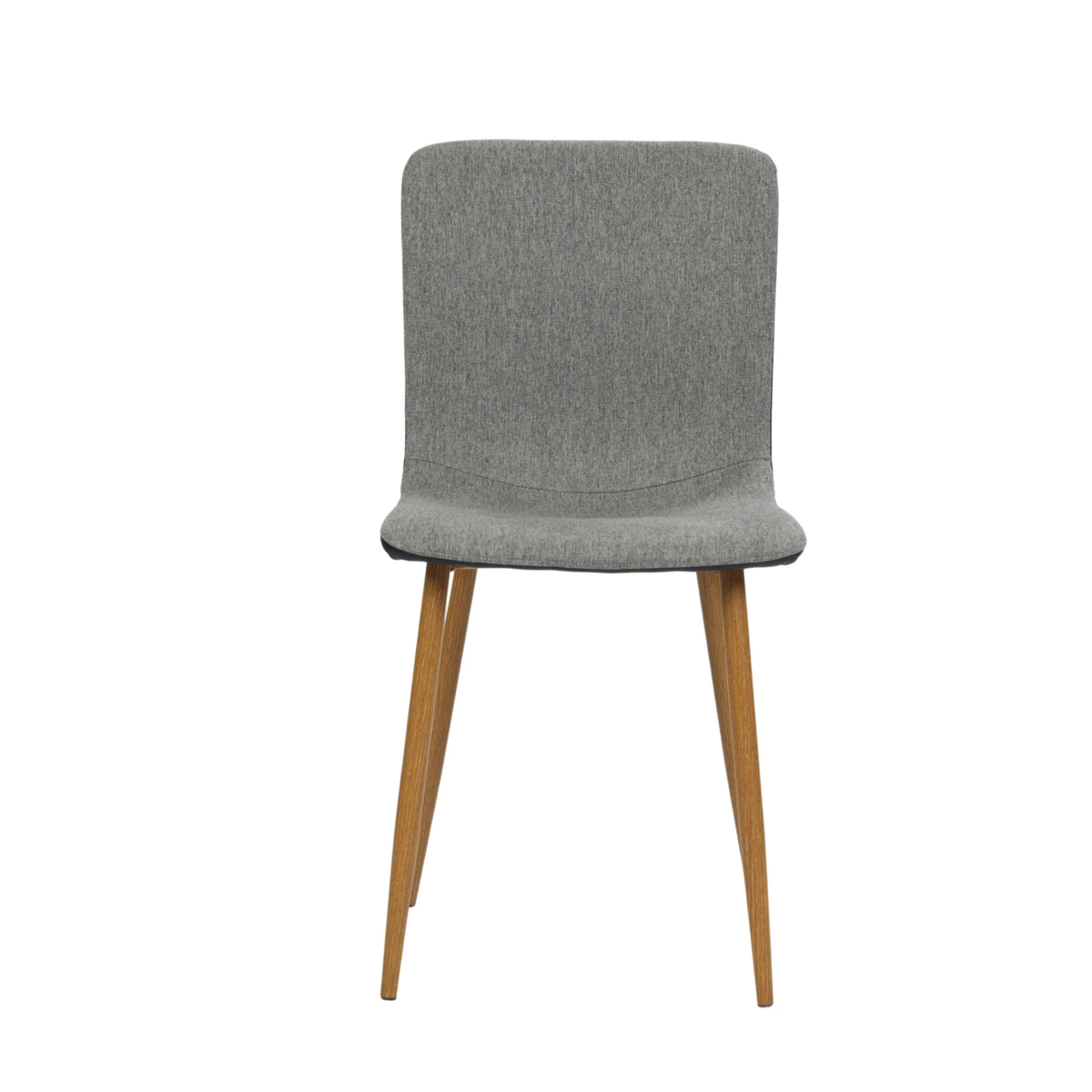 Scargill gray with PU black dining chair showing front view