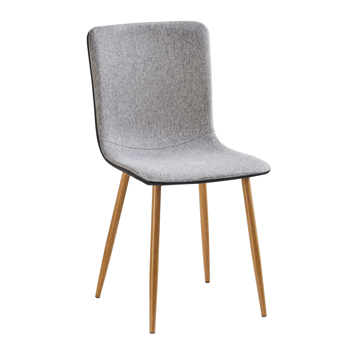 Scargill gray with PU black dining chair showing front view