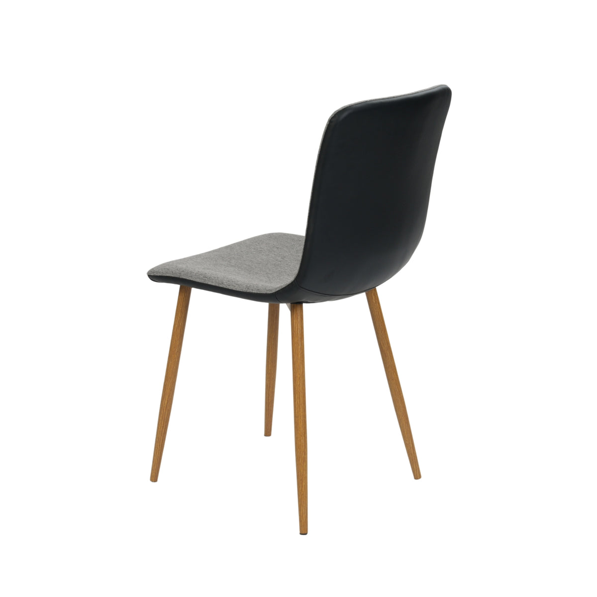 Scargill gray with PU black dining chair showing side views
