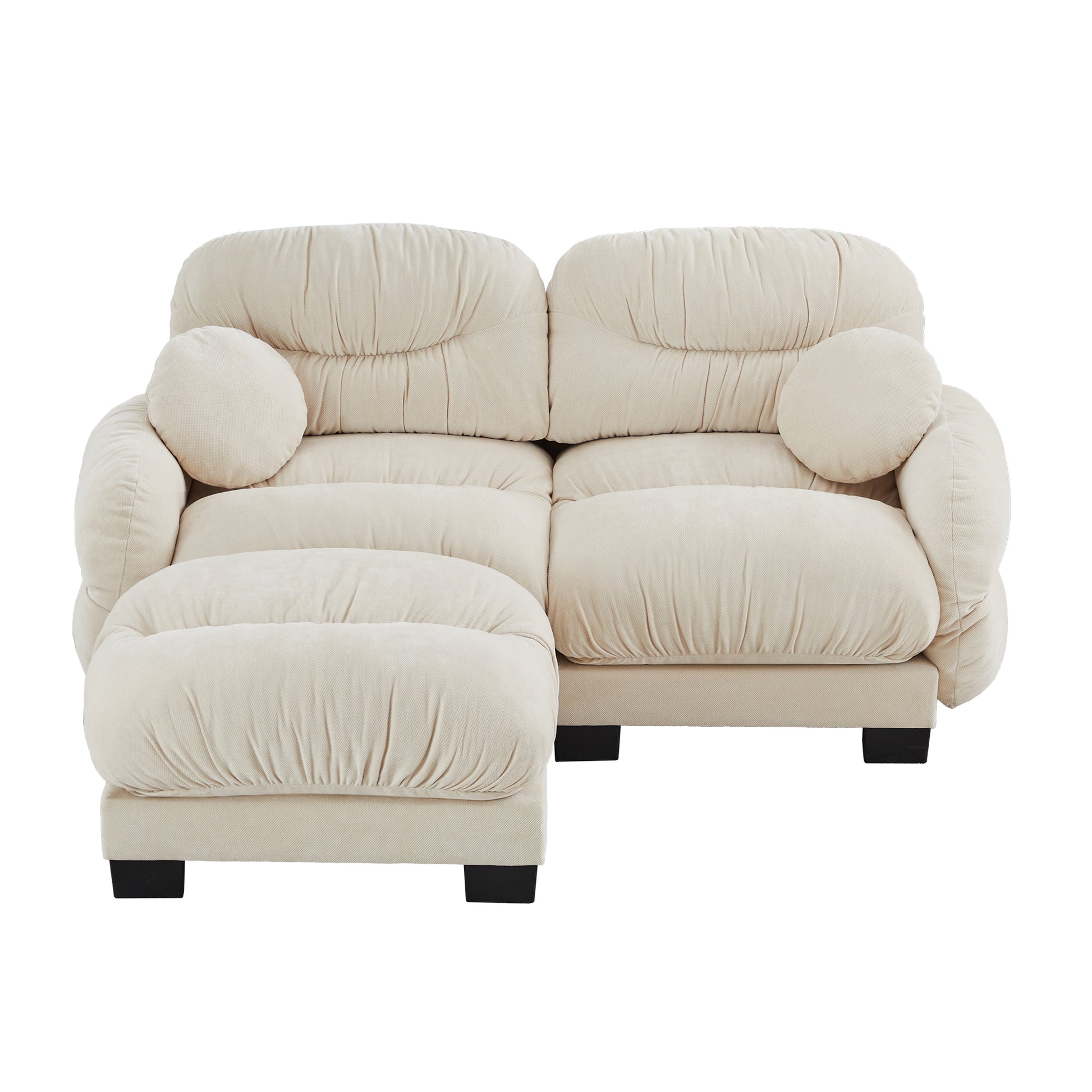 Seattle beige modular sofa showing front view isolated product image on white background