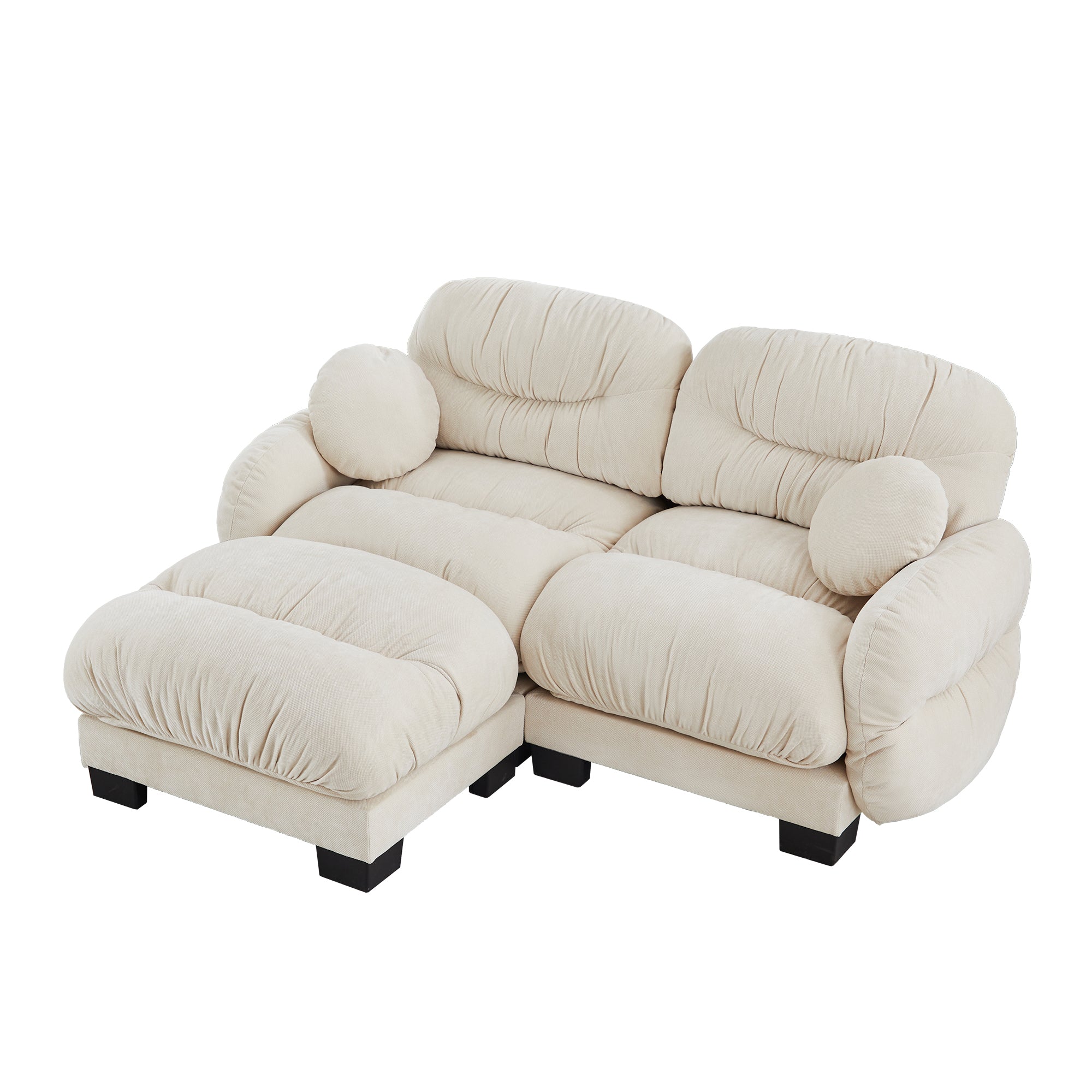 Seattle beige modular sofa showing angled view isolated product image on white background