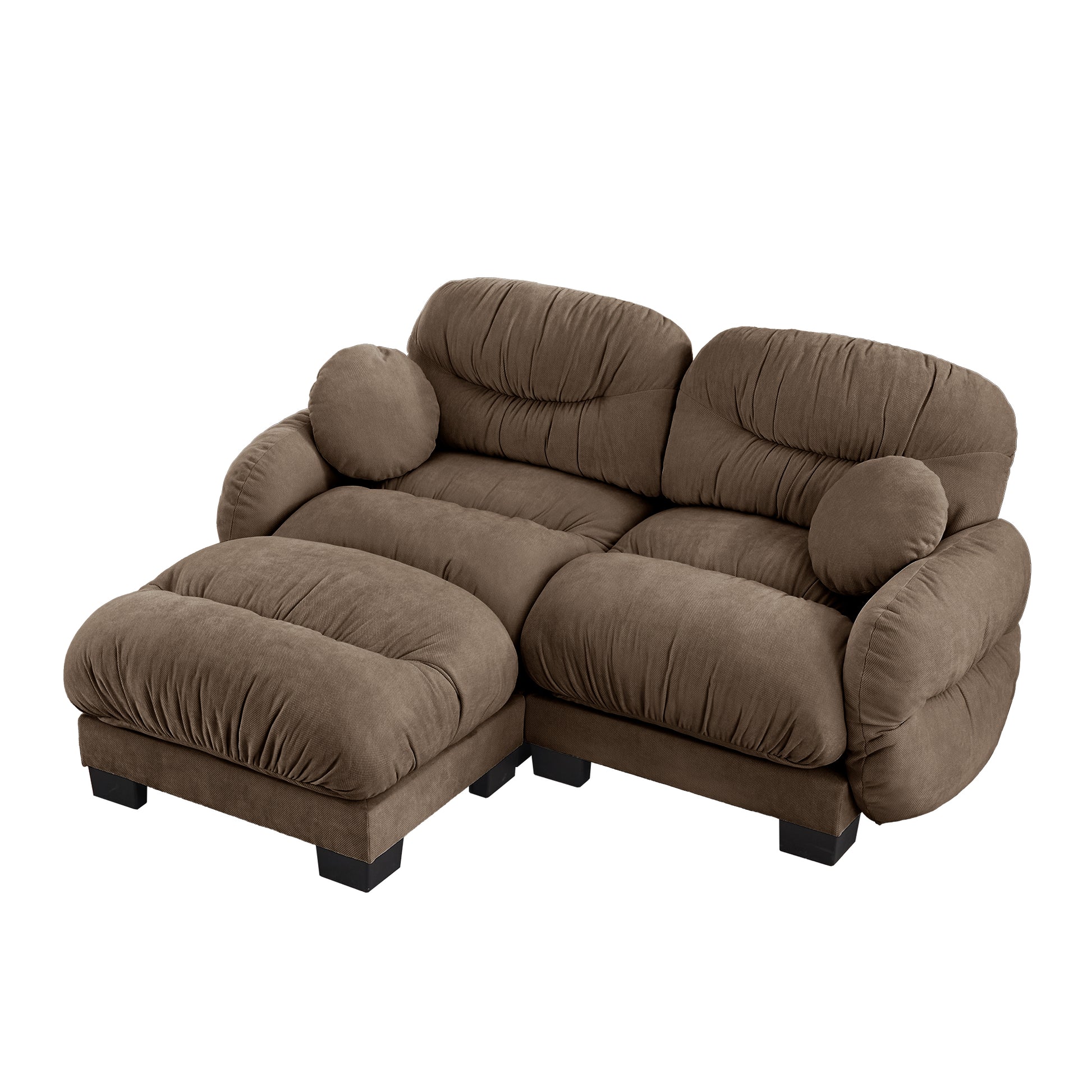 Seattle brown modular sofa showing angled view isolated product image on white background