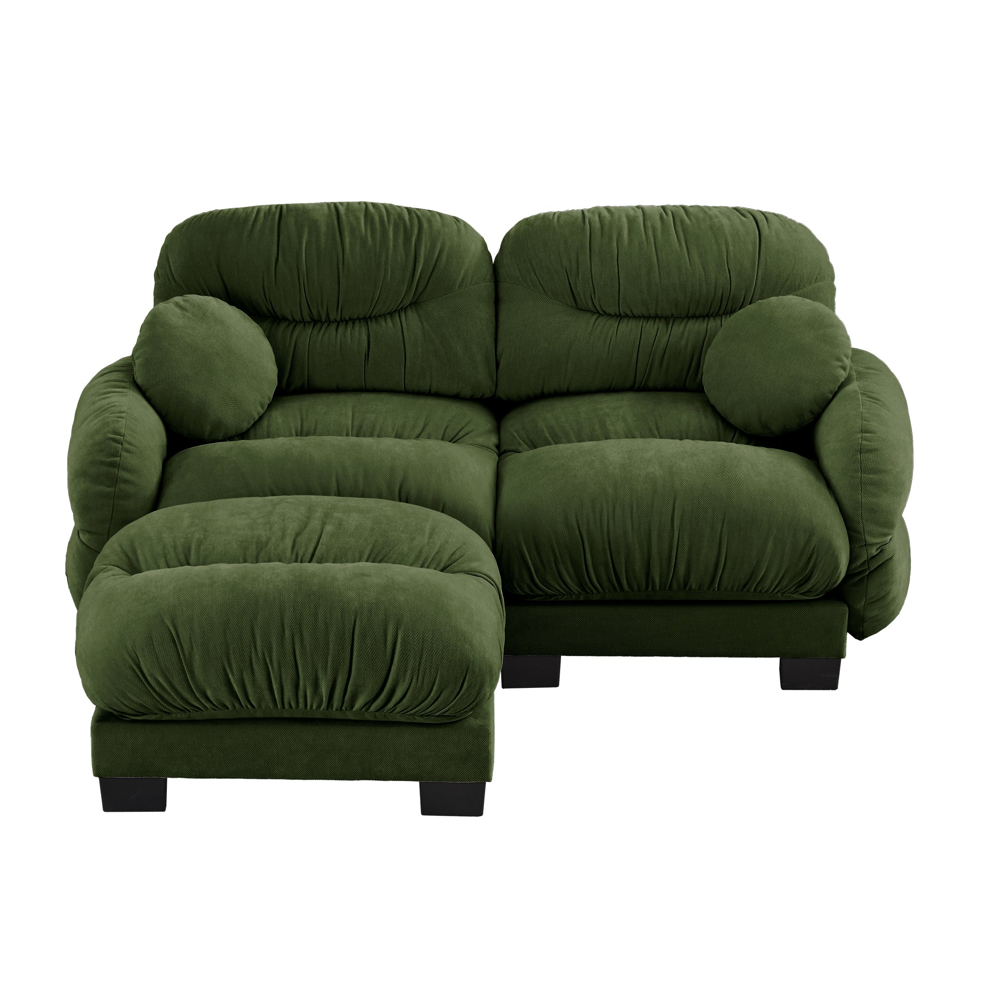 Seattle green modular sofa showing front view isolated product image on white background