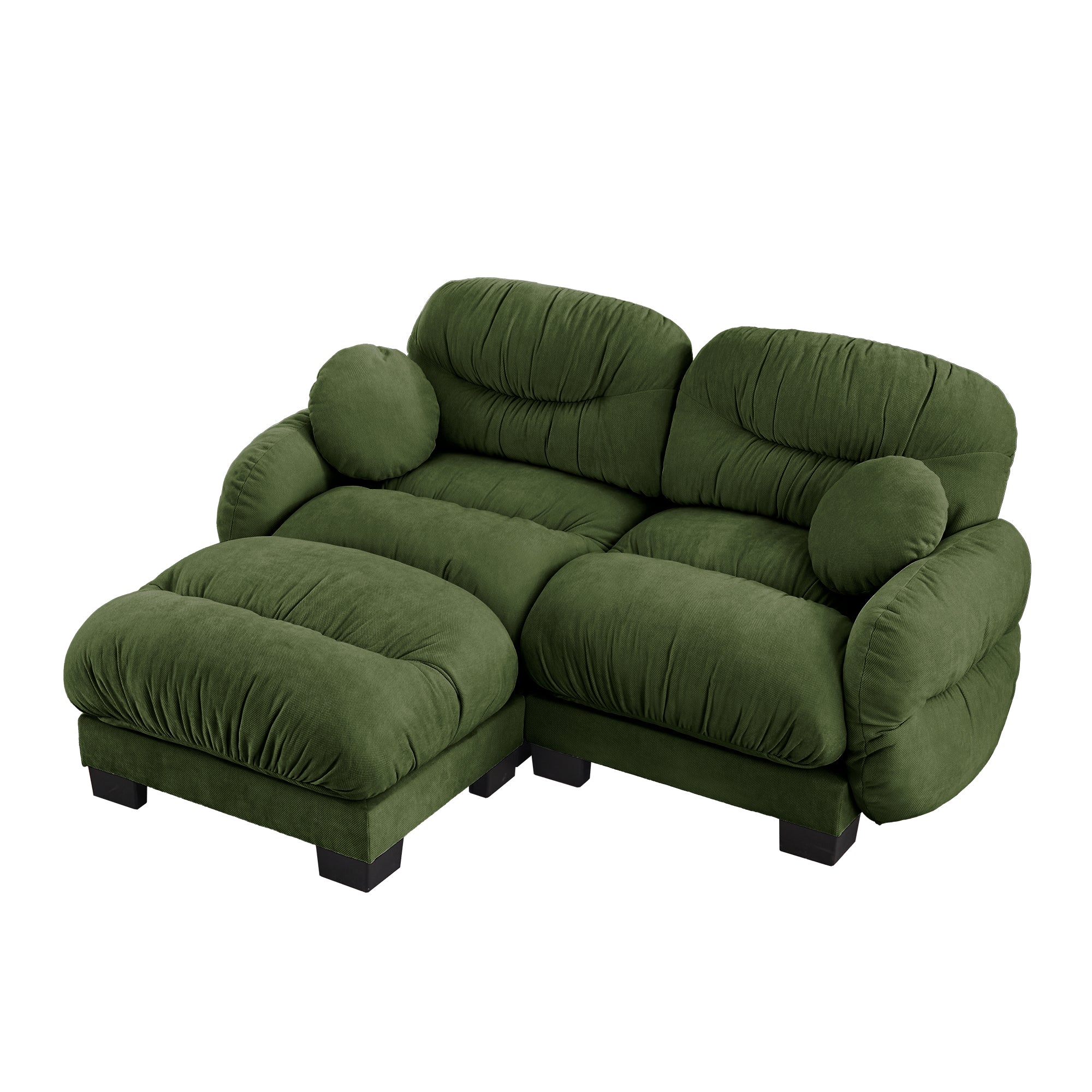 Seattle green modular sofa showing angled view isolated product image on white background