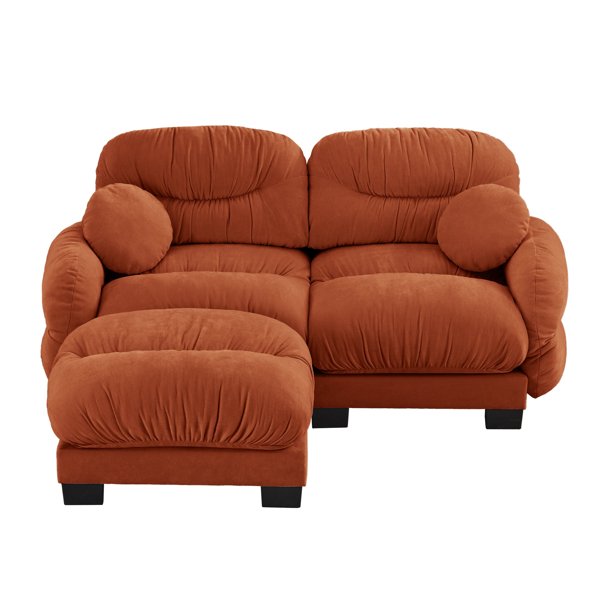 Seattle orange modular sofa showing front view isolated product image on white background