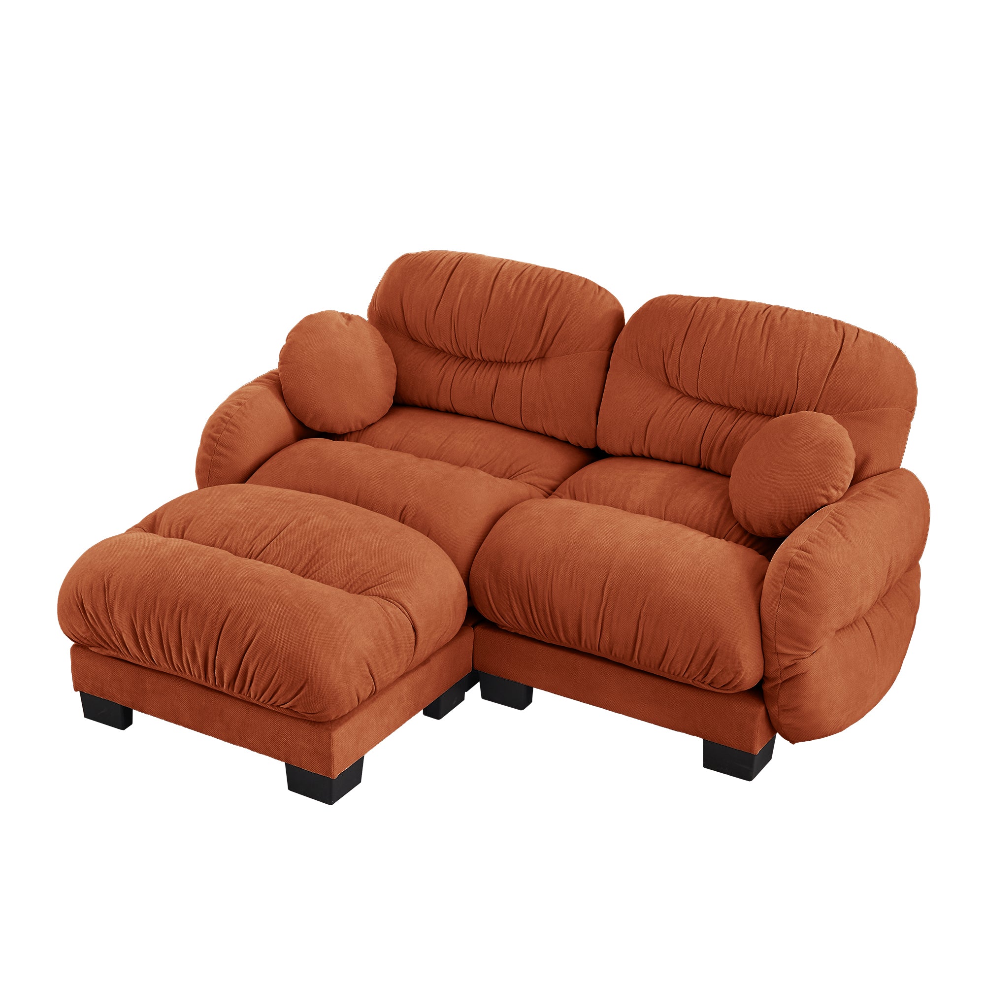 Seattle orange modular sofa showing angle view isolated product image on white background