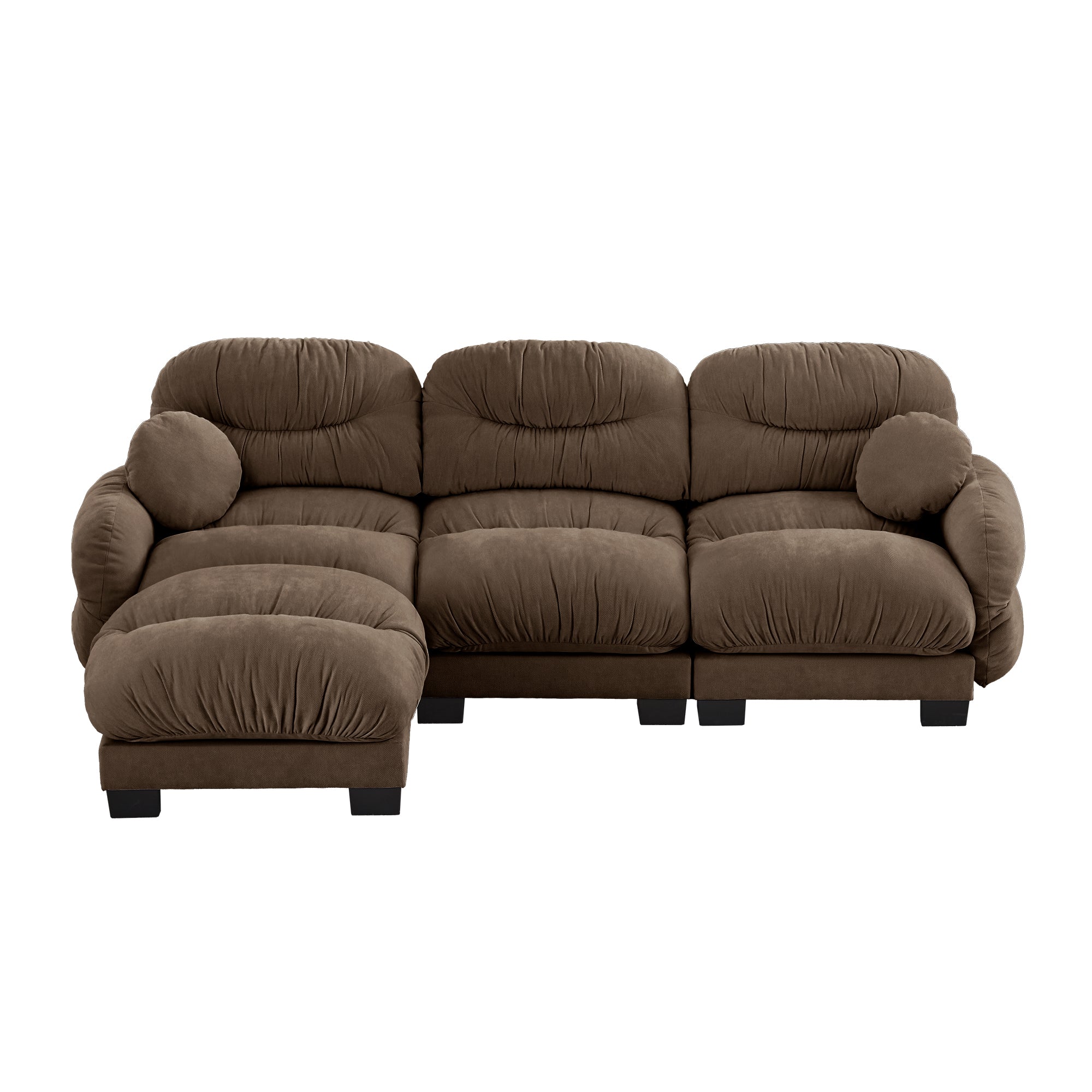 Seattle brown sectional sofa showing front view isolated product image on white background