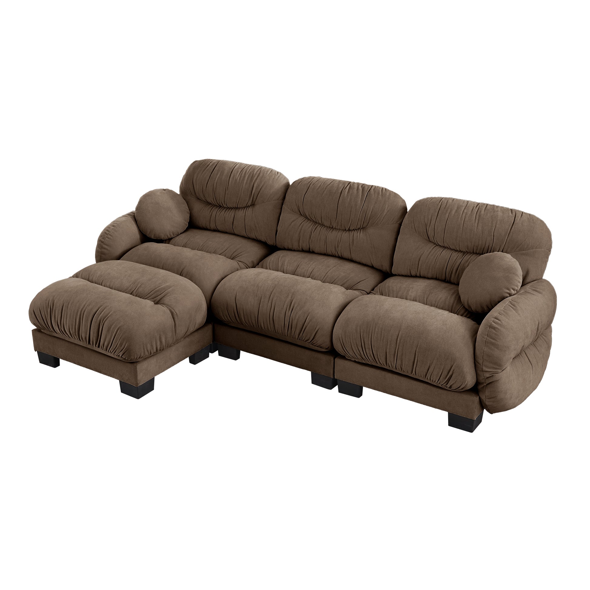 Seattle brown sectional sofa showing angled view isolated product image on white background