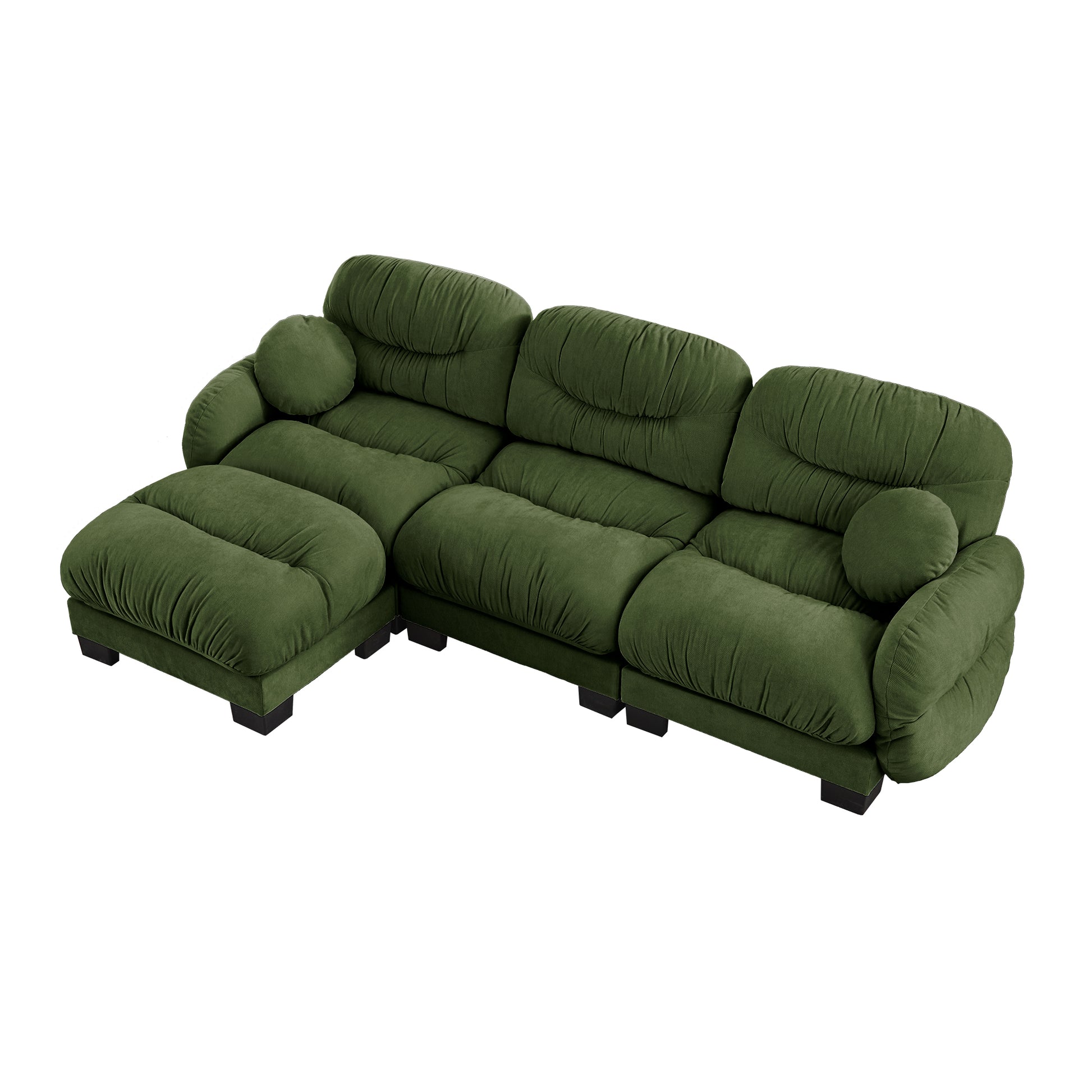 Seattle green sectional sofa angled view isolated product image on white background