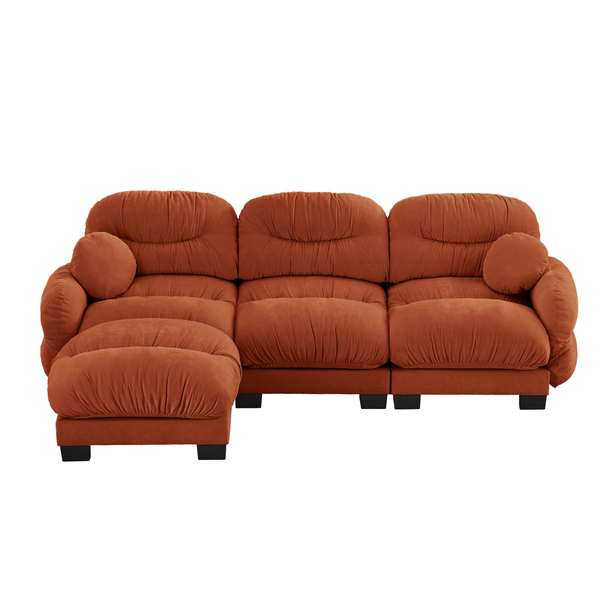 Seattle orange sectional sofa showing front view isolated product image on white background