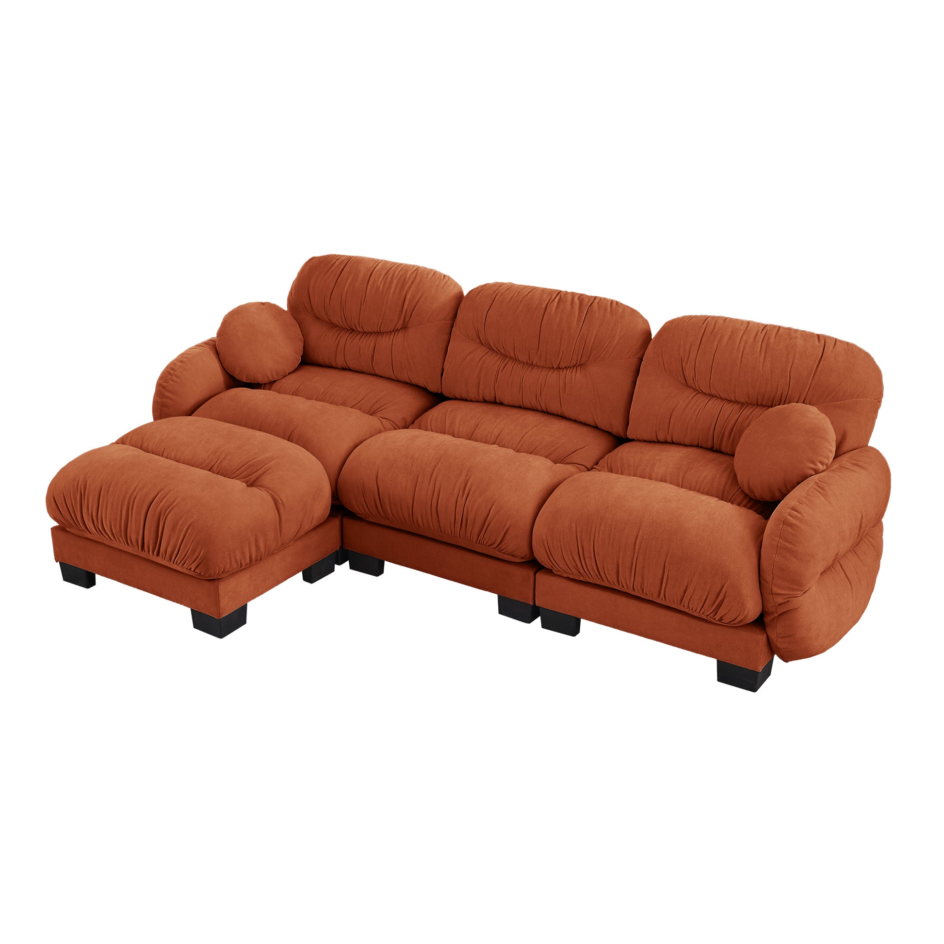 Seattle orange sectional sofa showing angled view isolated product image on white background