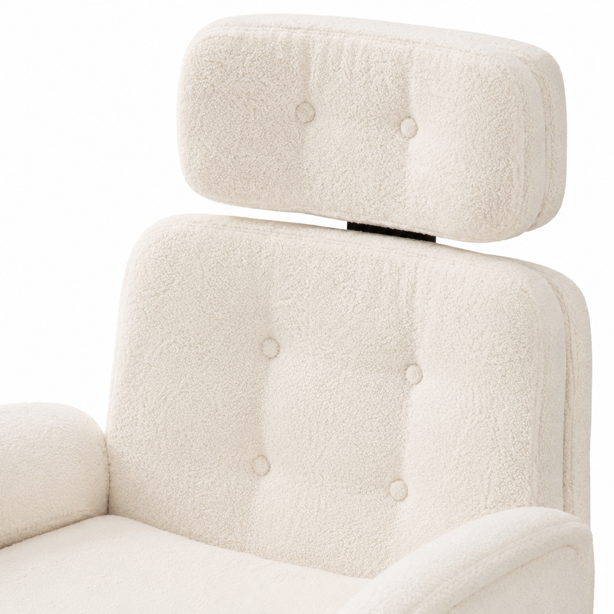 Selva ivory office chair showing removable headrest detail