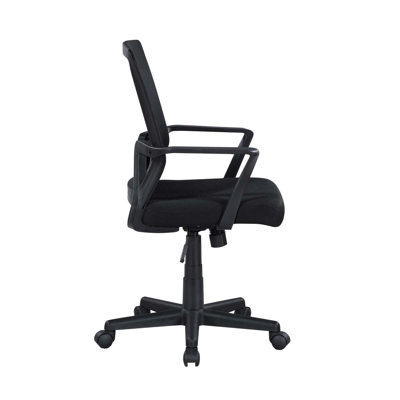 Skye black office chair showing side view isolated product image on white background