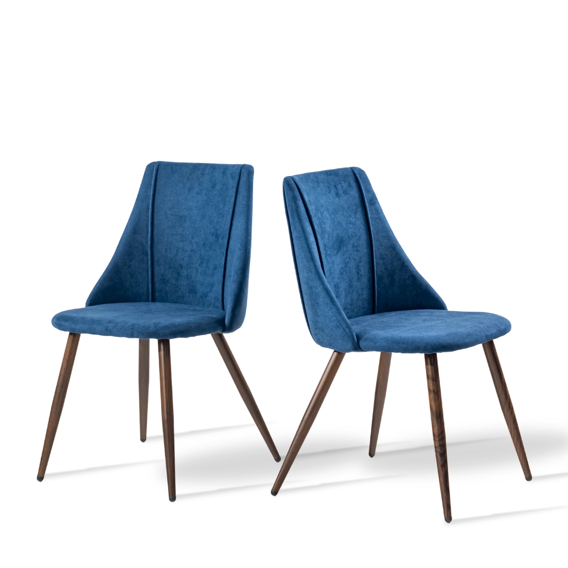 Smeg navy upholstered dining chairs set of 2 on white background