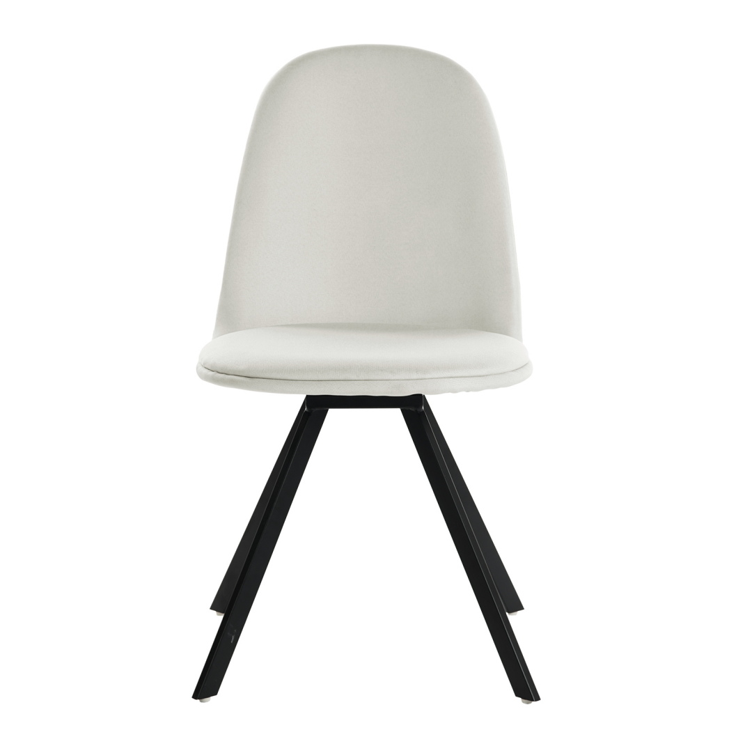 Sunflower beige swivel upholstered dining chair front view on white background