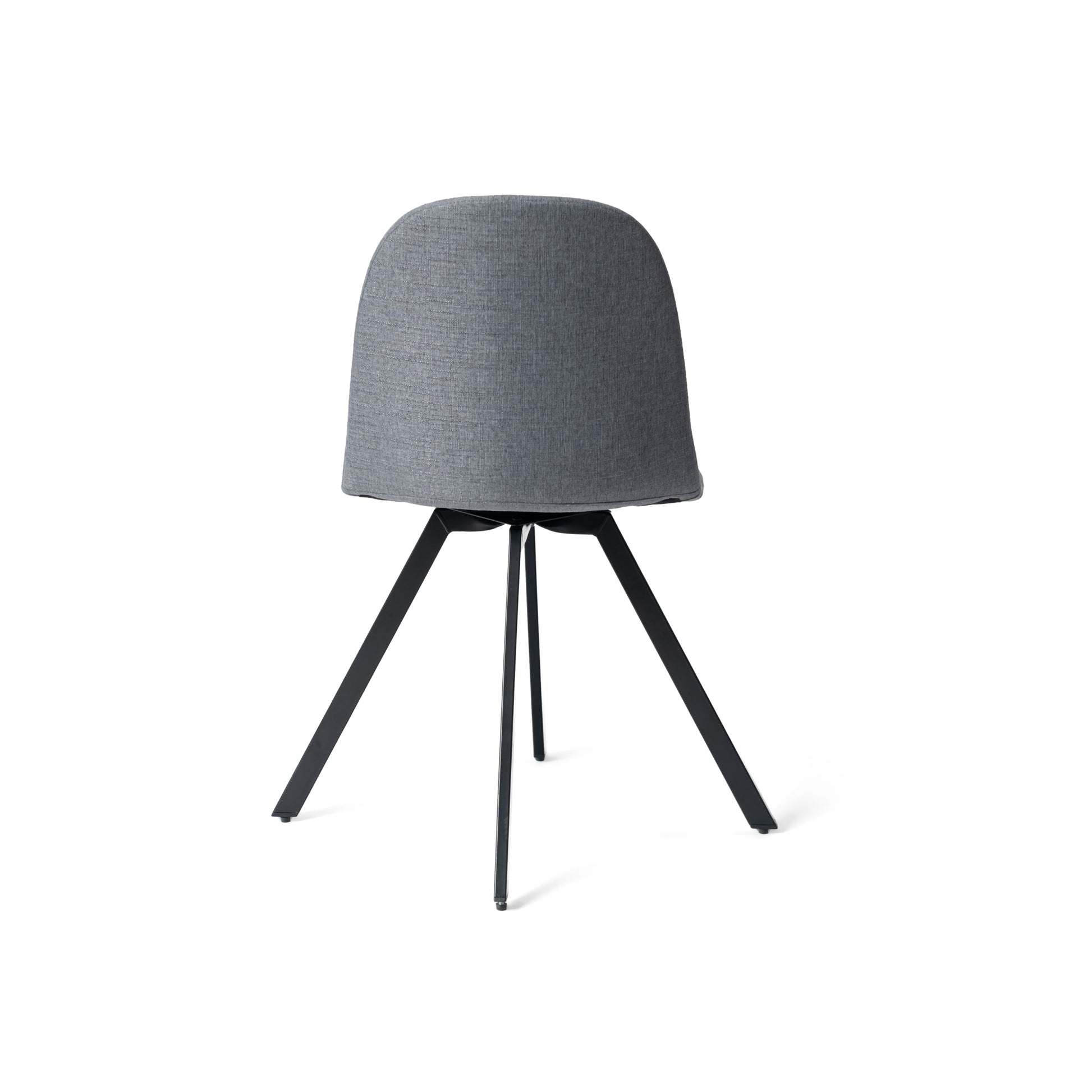 Sunflower grey swivel upholstered dining chair back view on white background