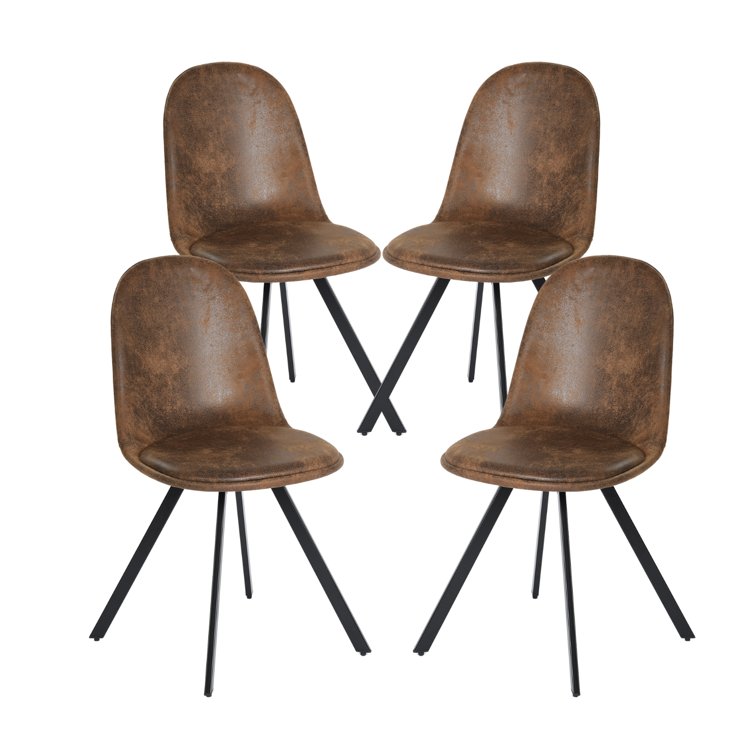 Sunflower suede brown swivel upholstered dining chair front view on white background