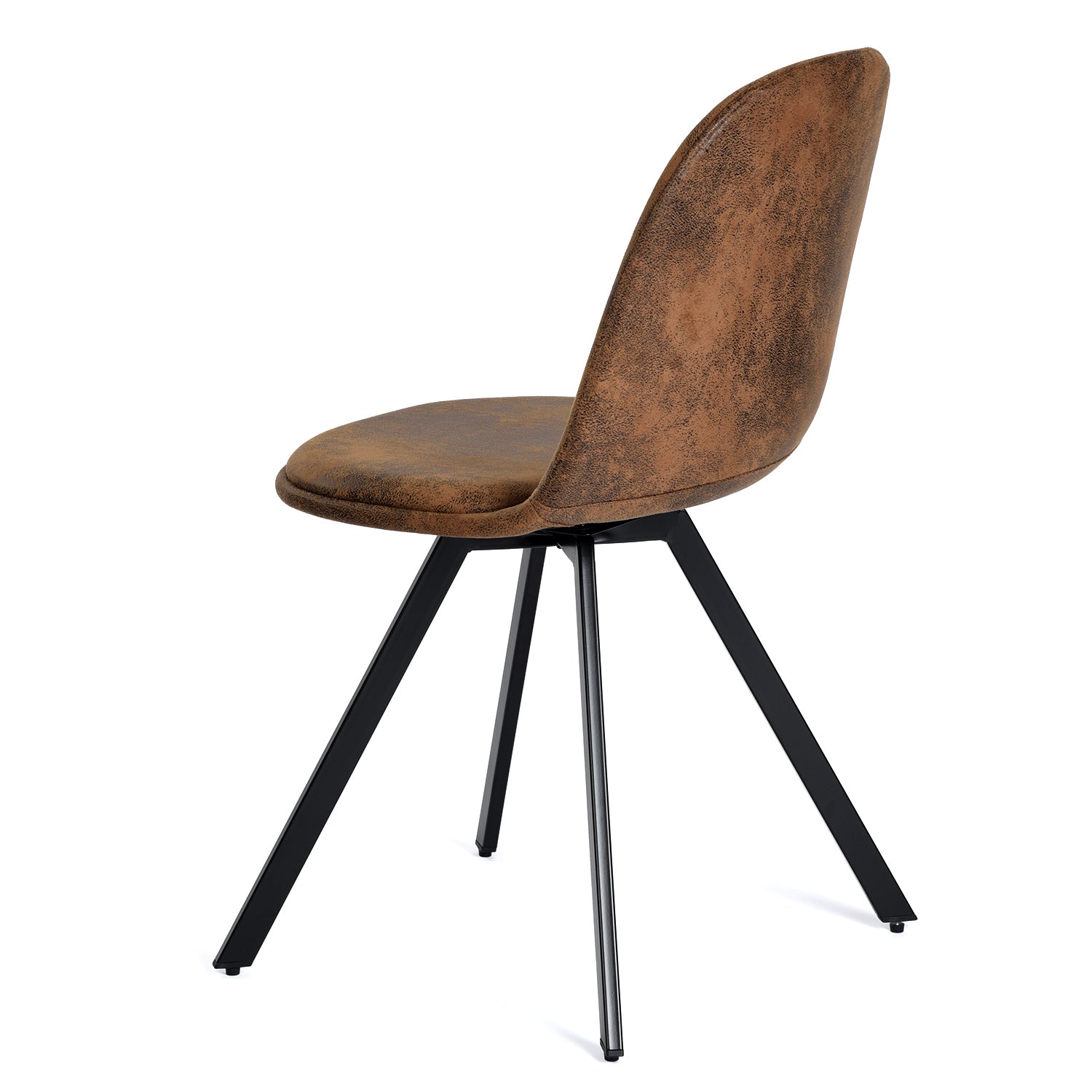 Sunflower suede brown swivel upholstered dining chair back view on white background
