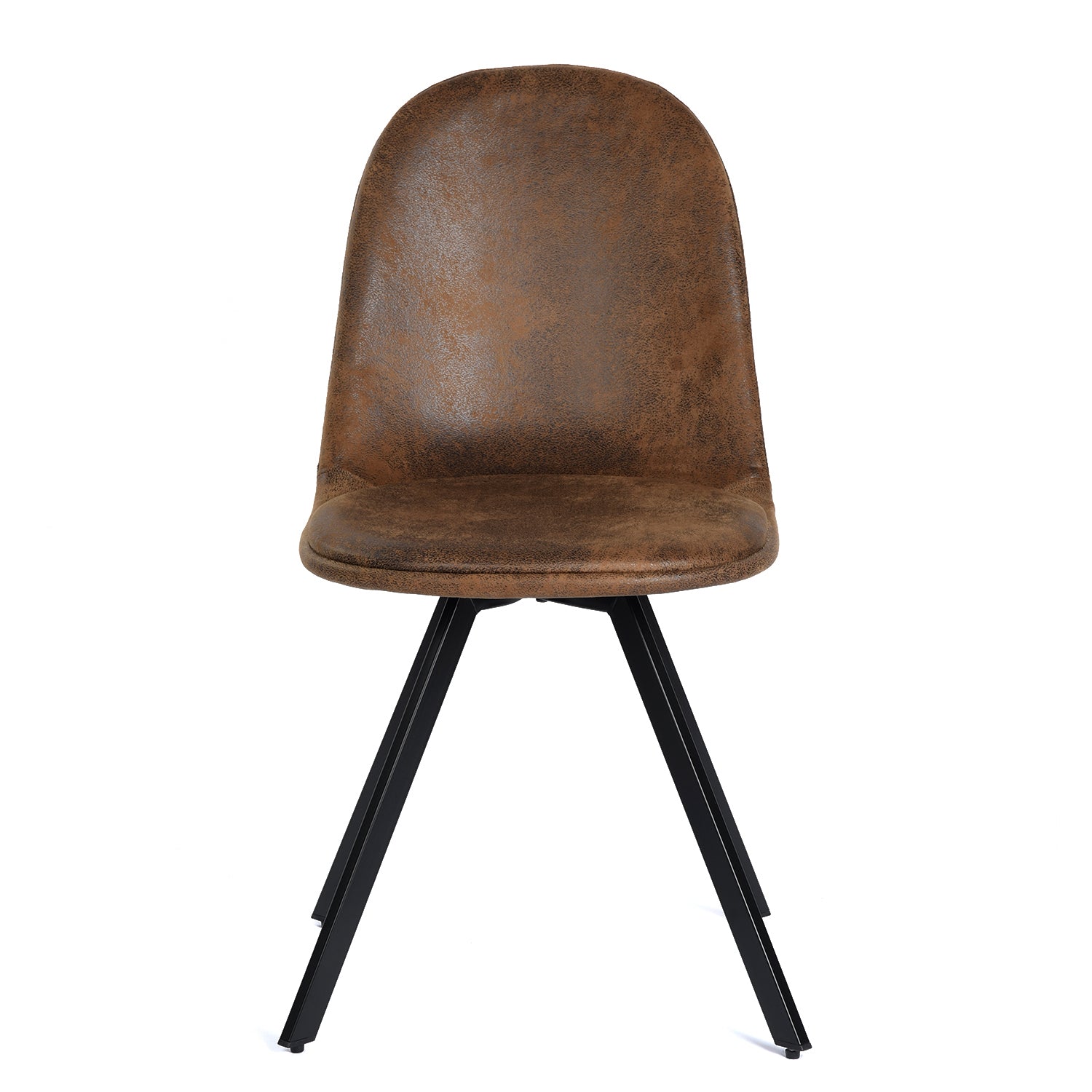 Sunflower suede brown swivel upholstered dining chair front view on white background