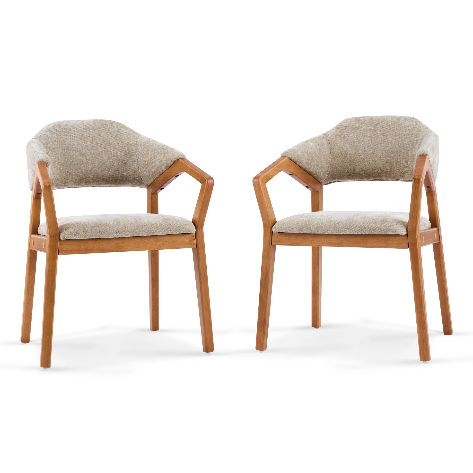 Taupo light oak dining chairs set of two front view on white background