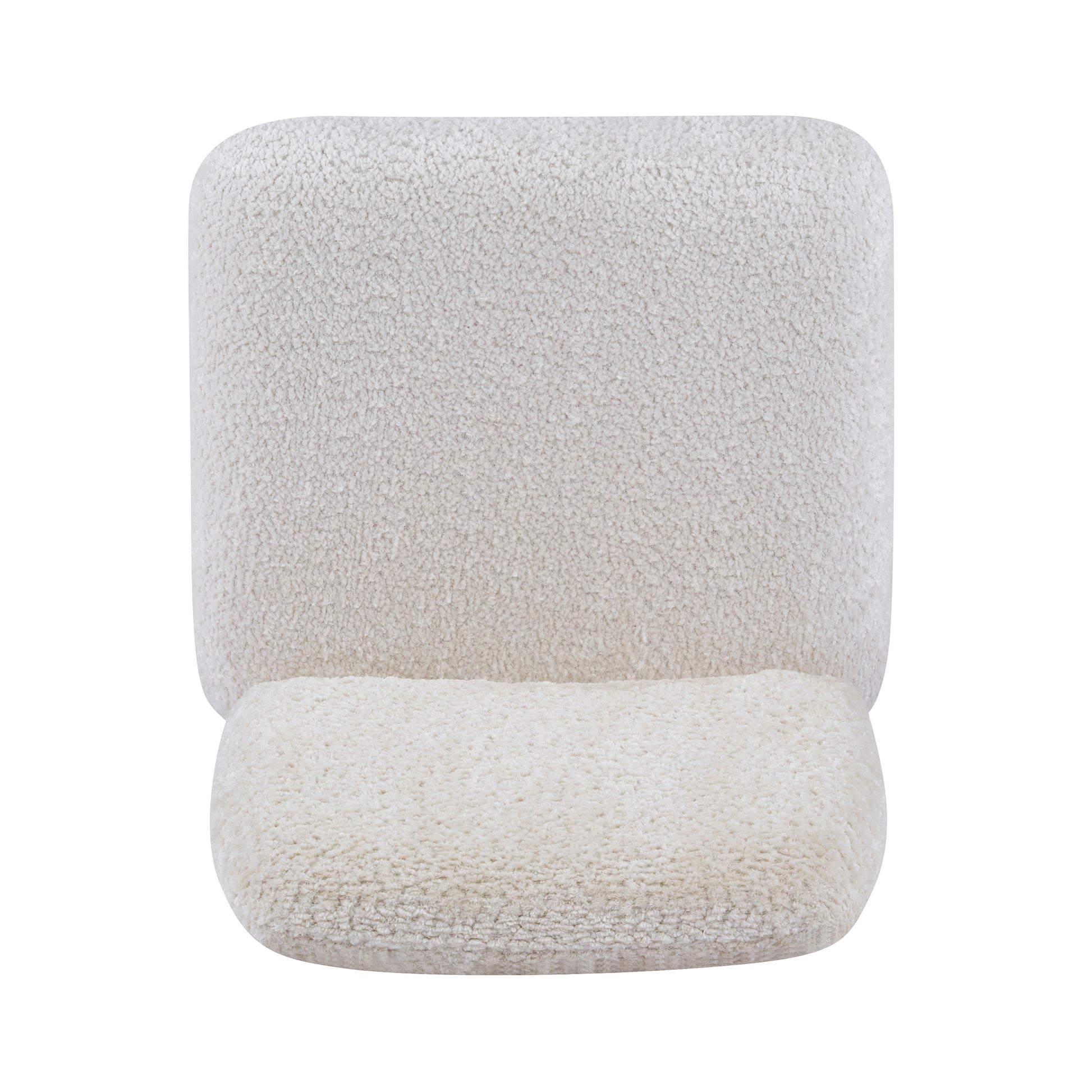 Tekapo white dining chair close-up of the padded backrest and seat cushion