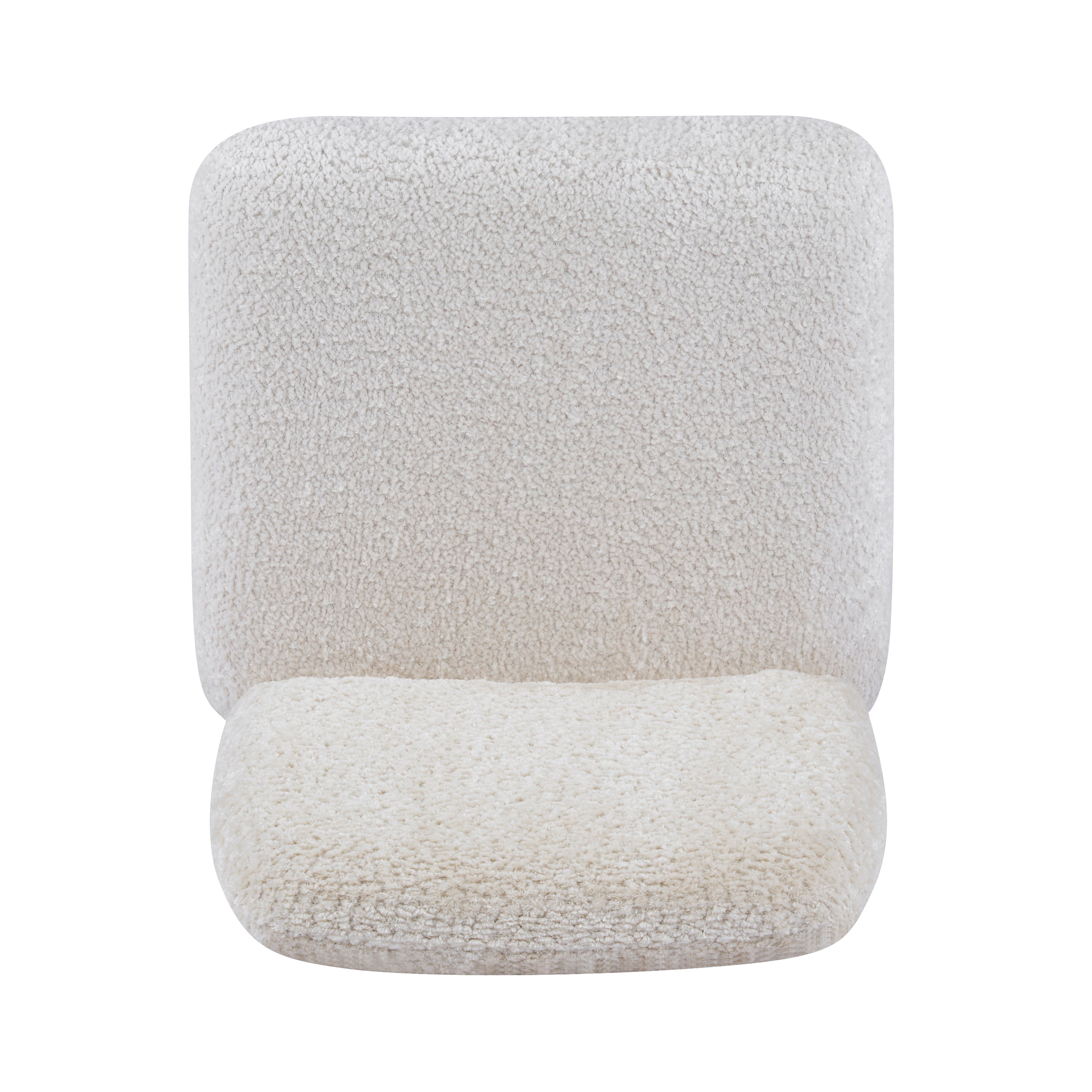 Tekapo white dining chair close-up of the padded backrest and seat cushion