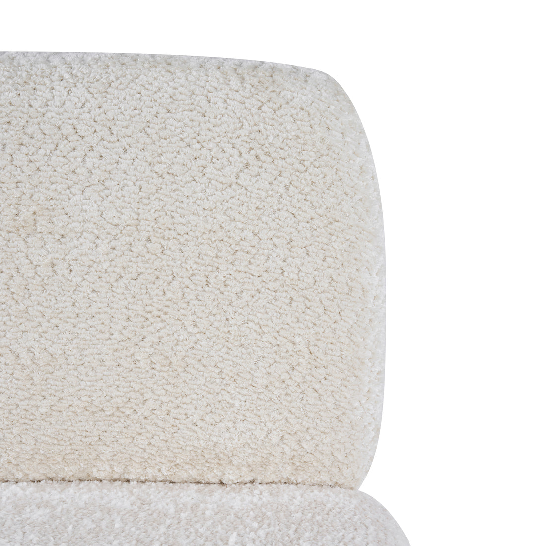 Tekapo white dining chair close-up of the boucle upholstery texture