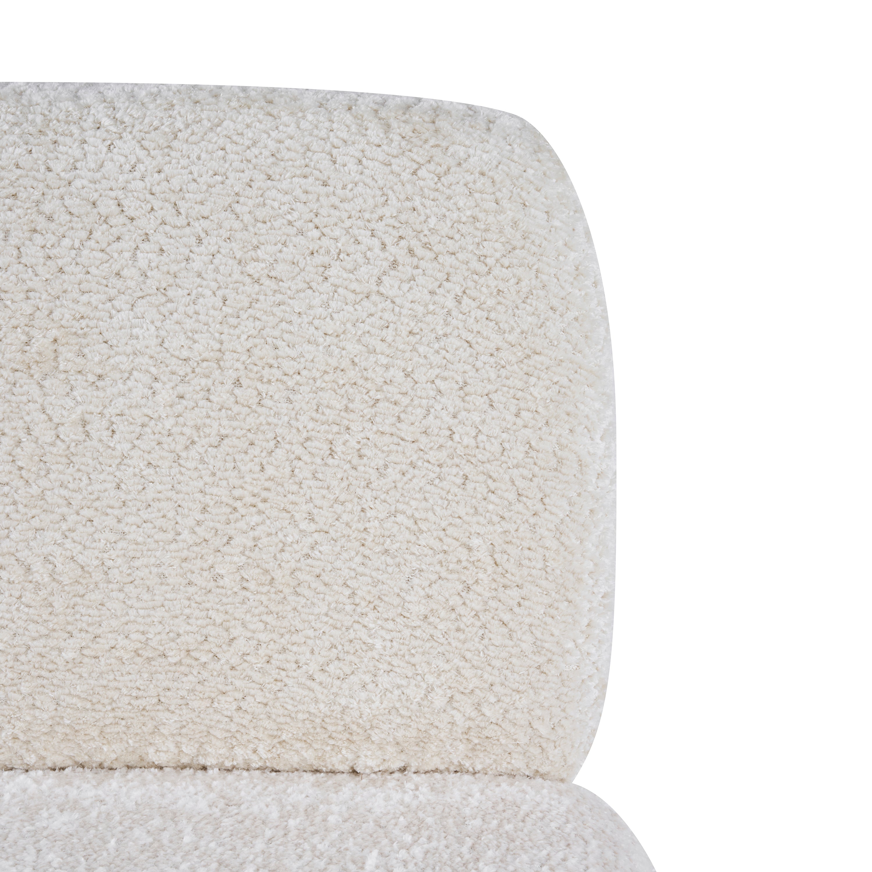 Tekapo white dining chair close-up of the boucle upholstery texture