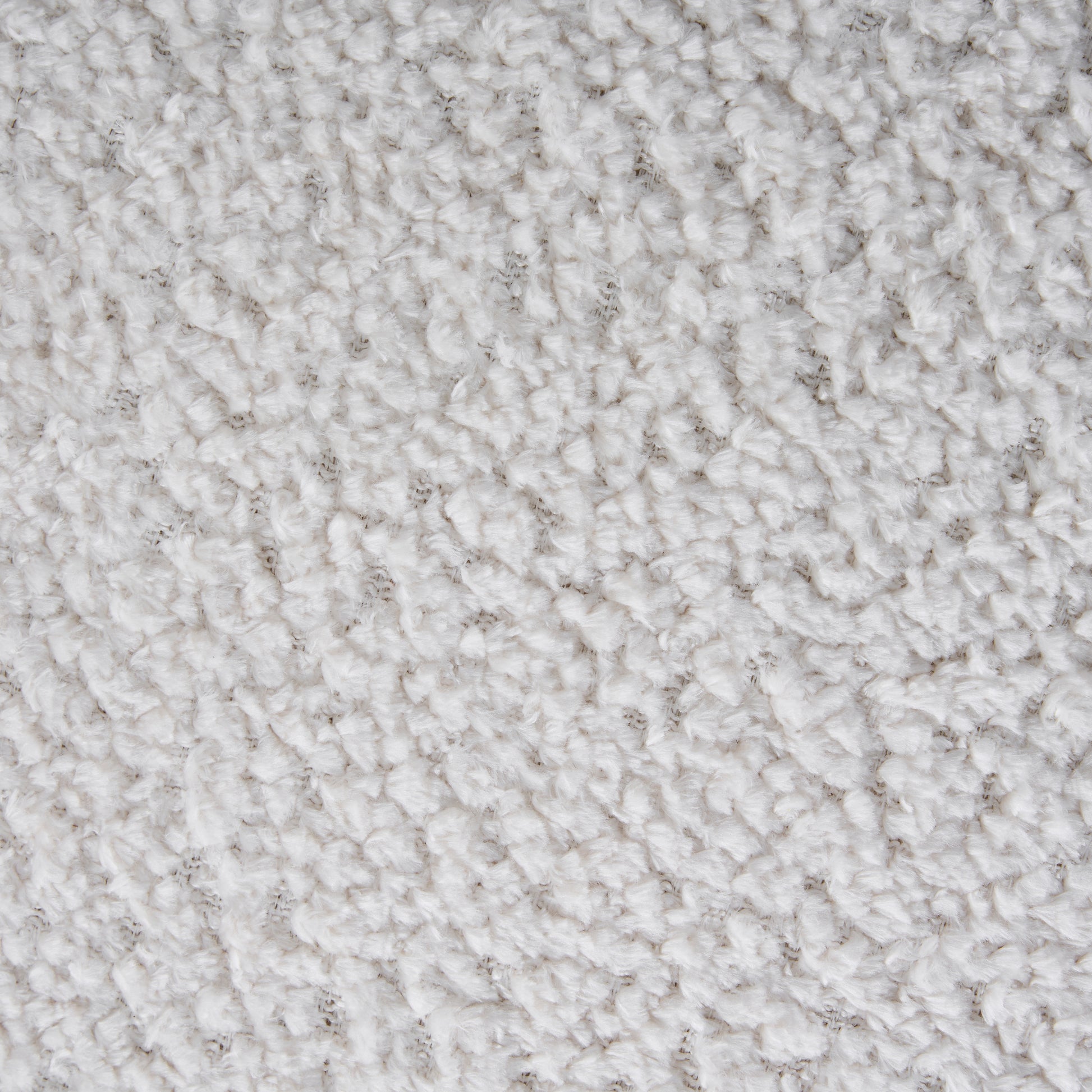 Tekapo white dining chair extreme close-up of the textured boucle fabric