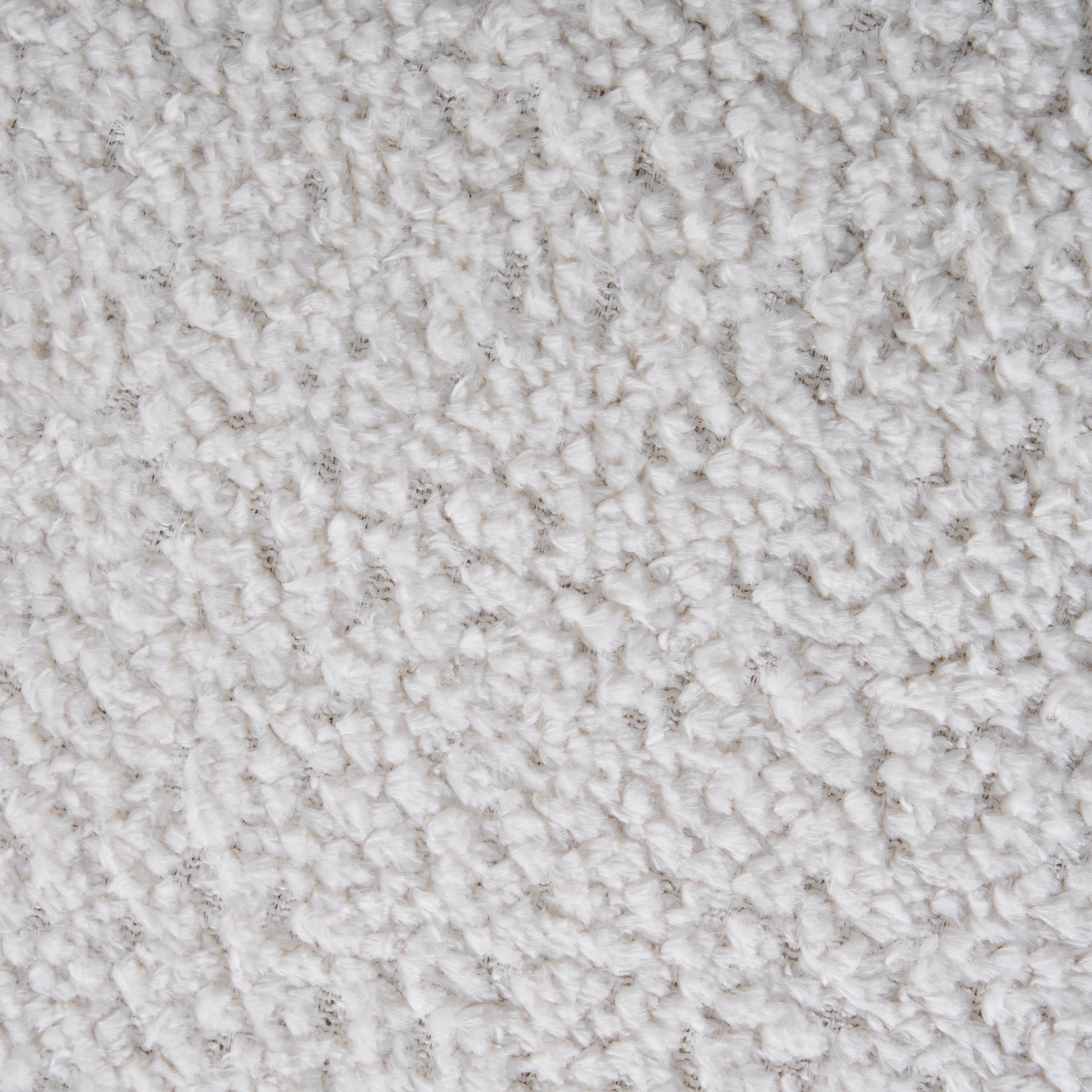 Tekapo white dining chair extreme close-up of the textured boucle fabric