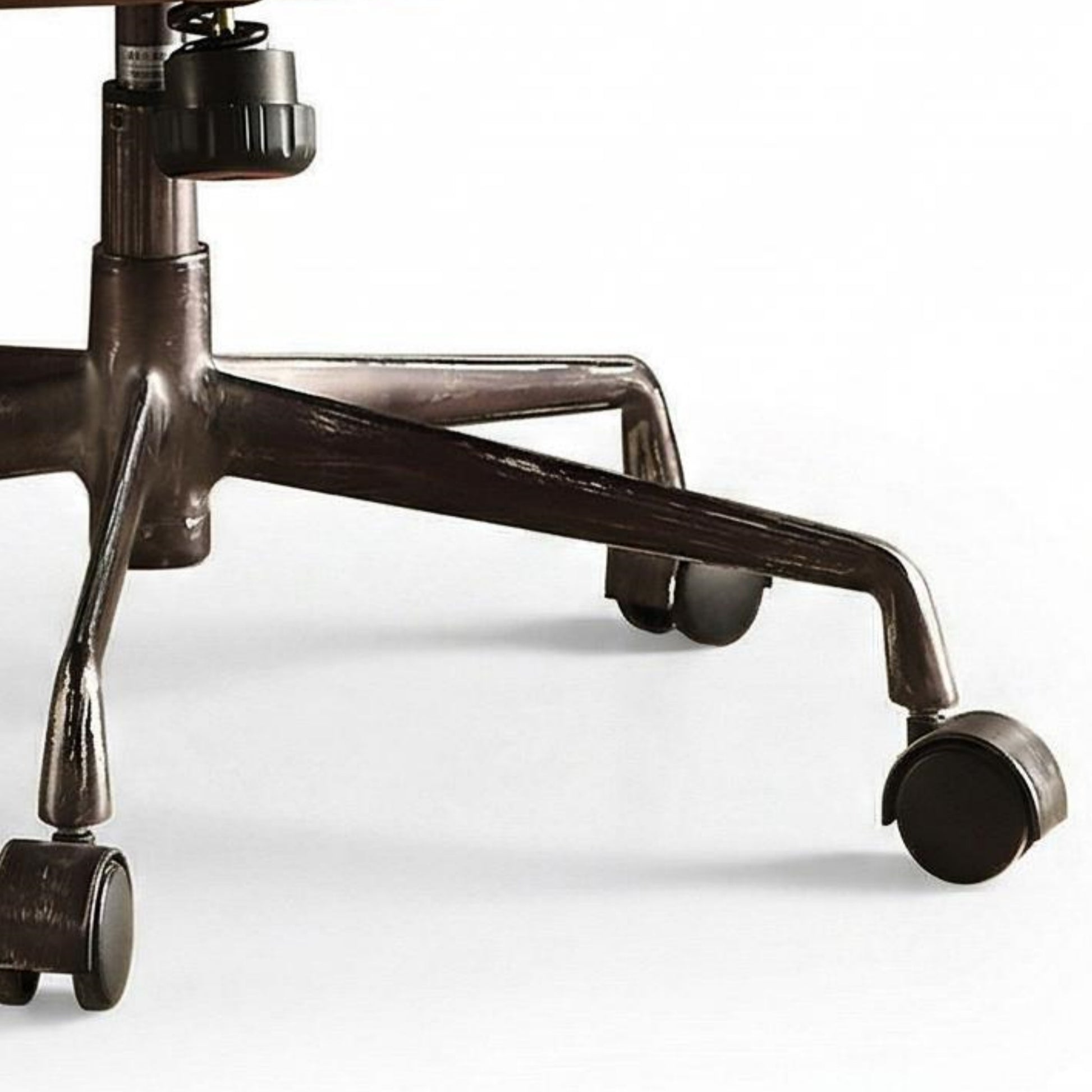 Torin brown office chair showing caster base detail