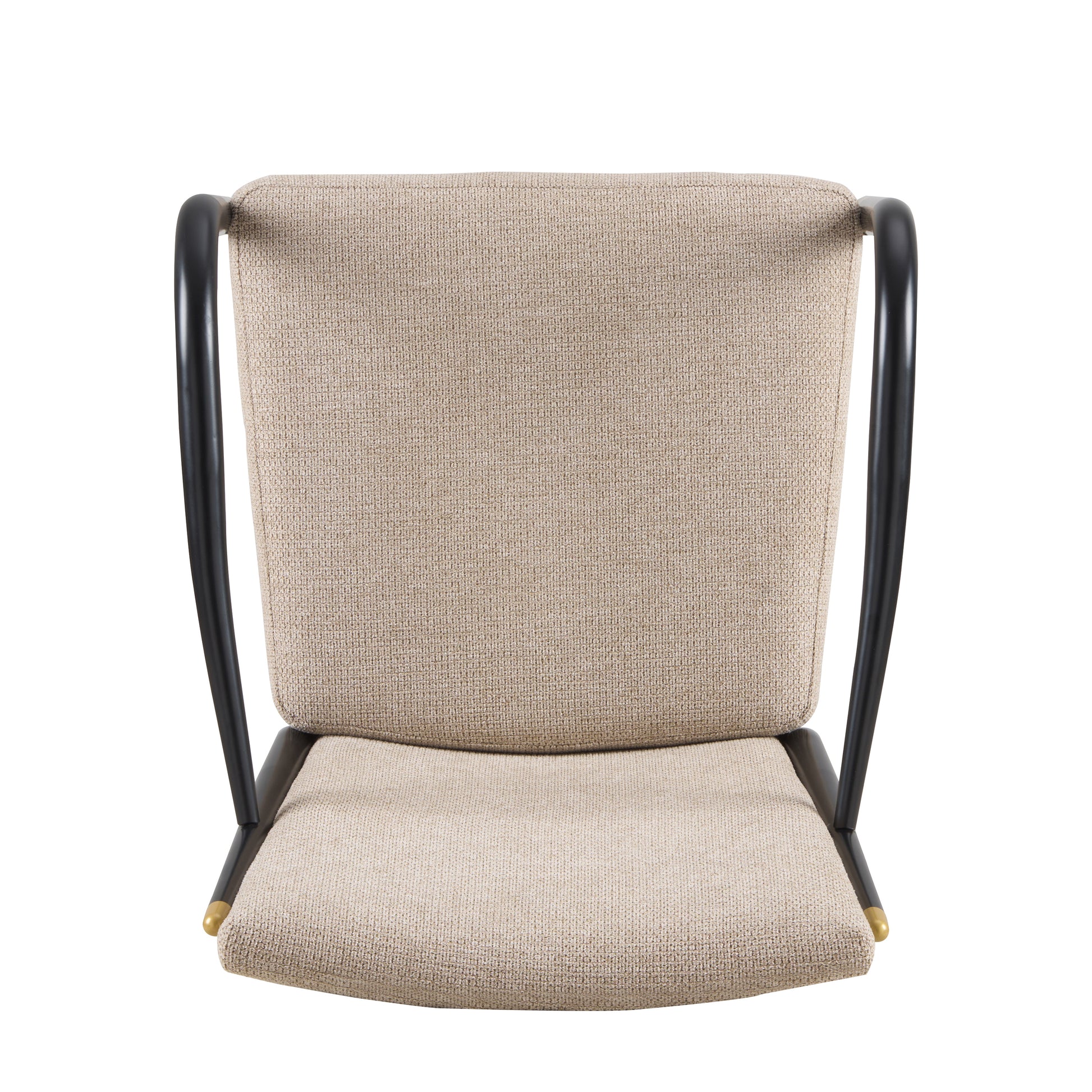 Trasimeno black upholstered dining armchair view on white background
