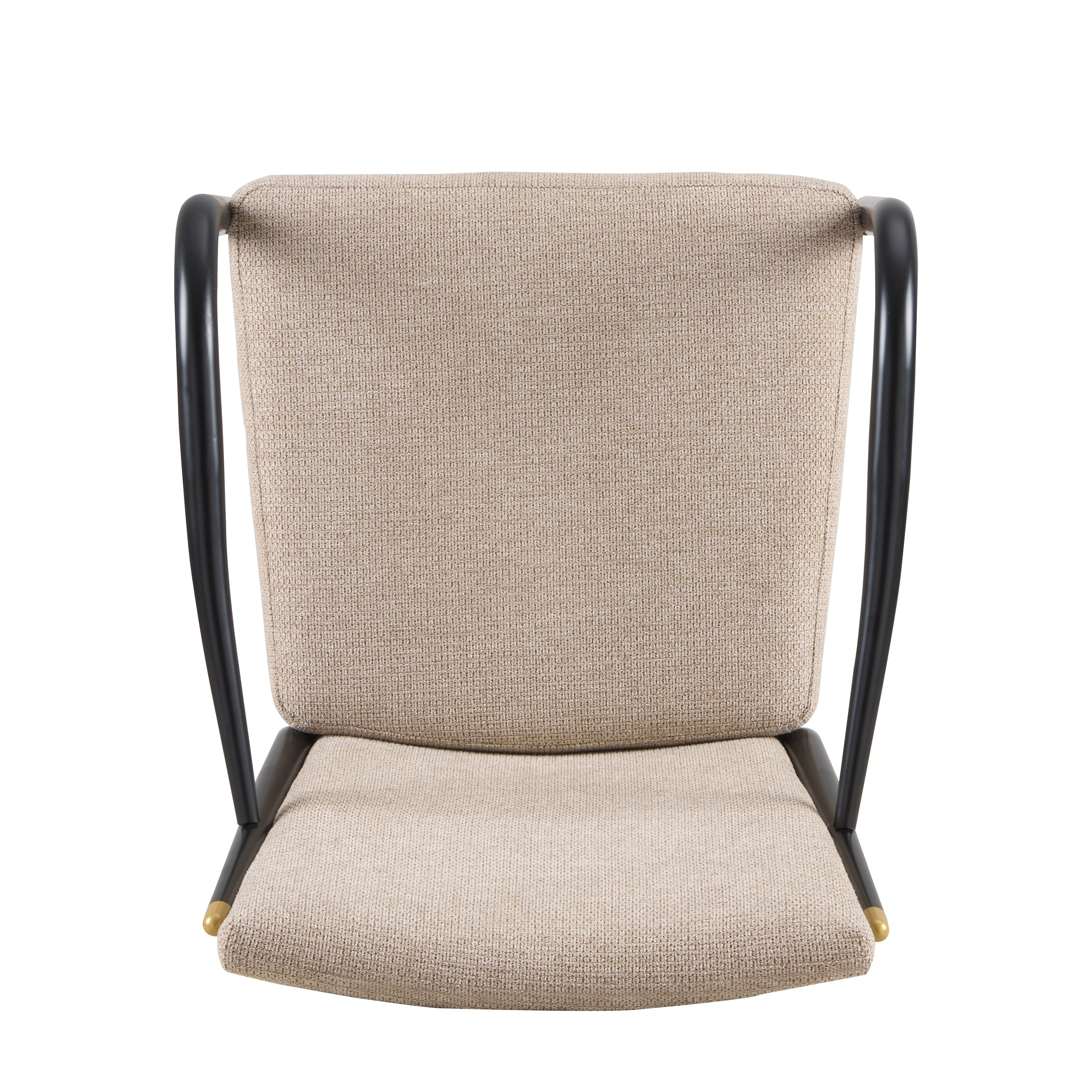 Trasimeno black upholstered dining armchair view on white background