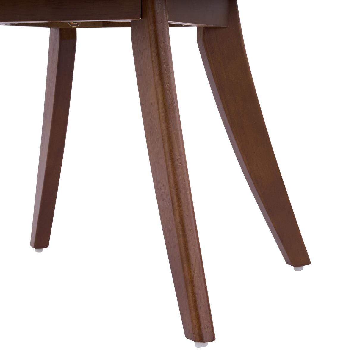 Vanern brown dining chair close-up of the angled dark wood leg