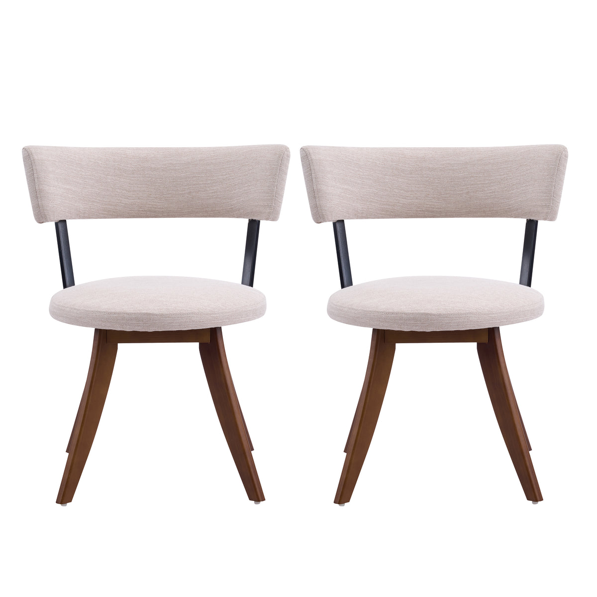 Vanern brown dining chairs set of two front view on white background