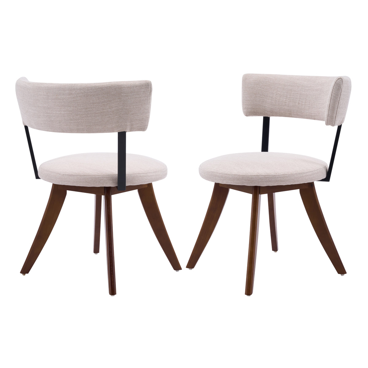 Vanern brown dining chairs set of two front view on white background