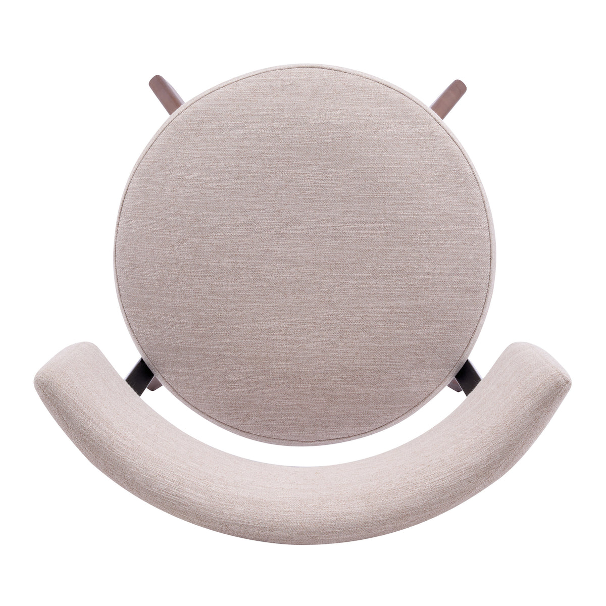 Vanern brown upholstered dining chair top view on white background