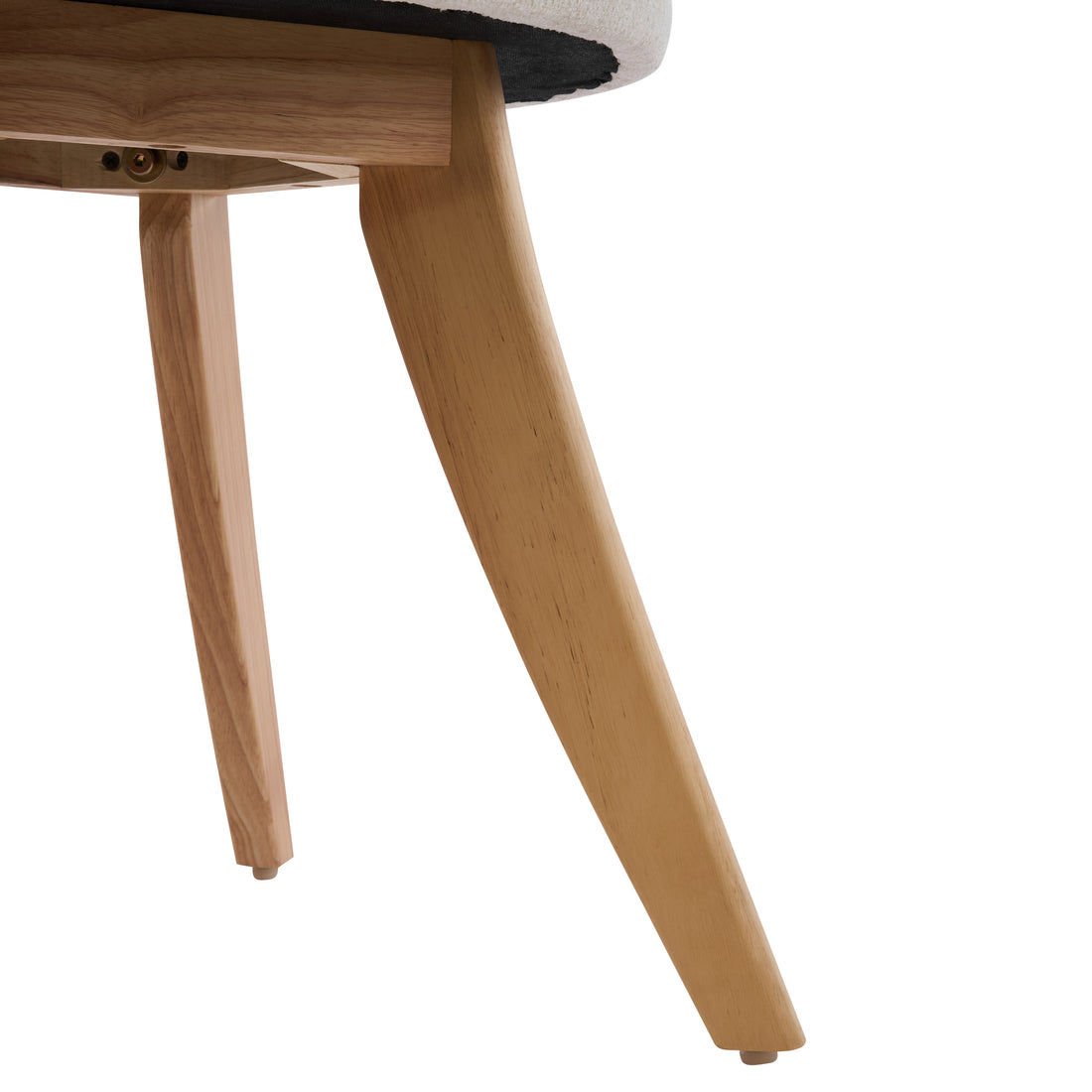 Vanern oak dining chair close-up of the angled solid wood leg