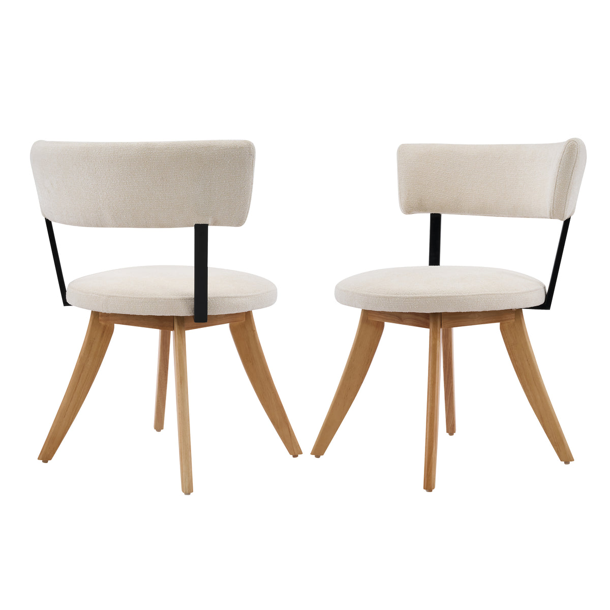 Vanern oak dining chairs set of two front view on white background