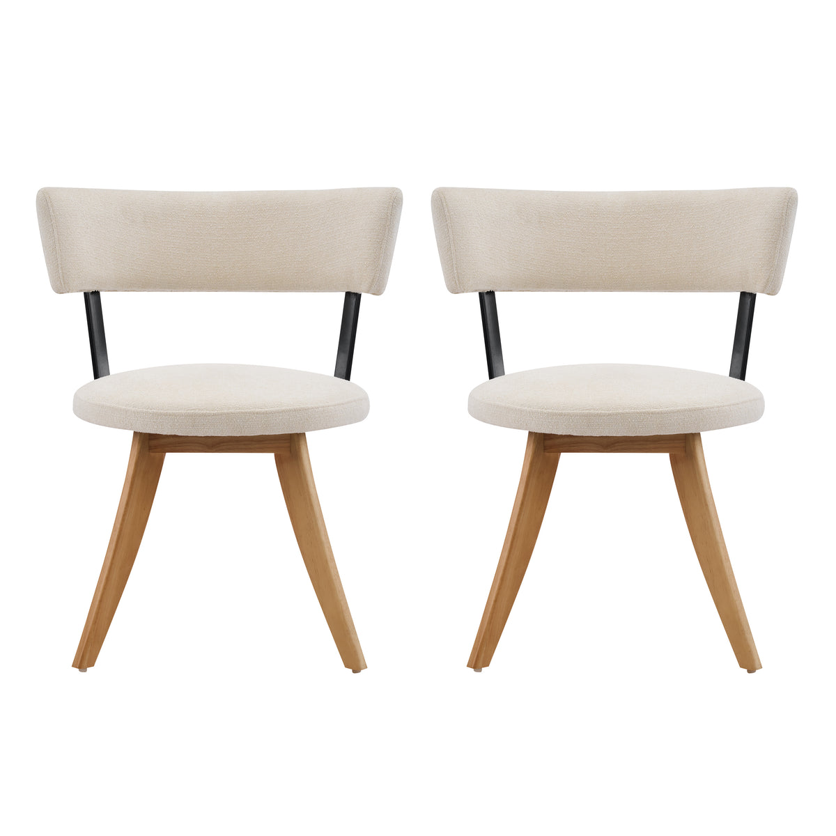 Vanern oak dining chairs set of two angled view on white background