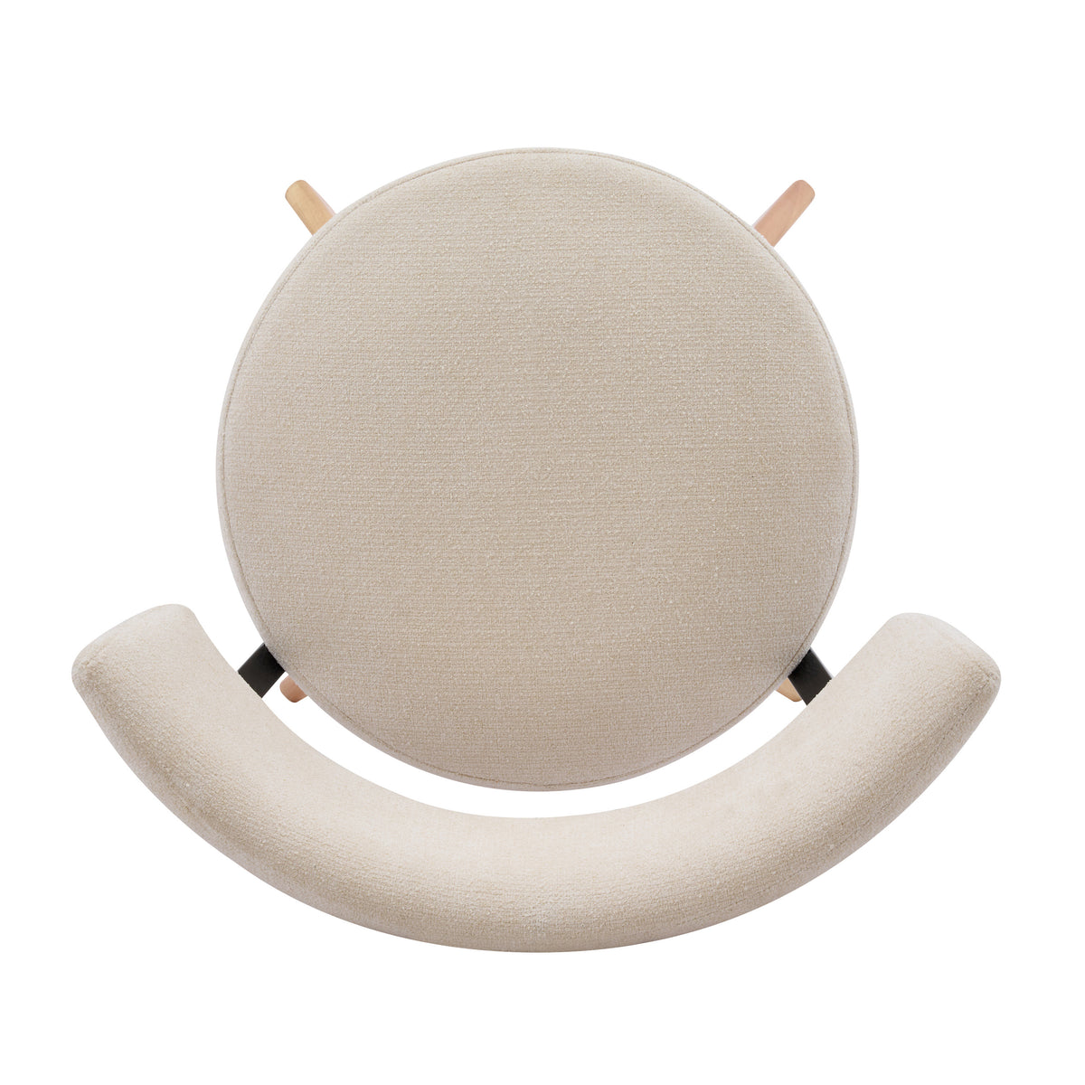 Vanern oak upholstered dining chair top view on white background