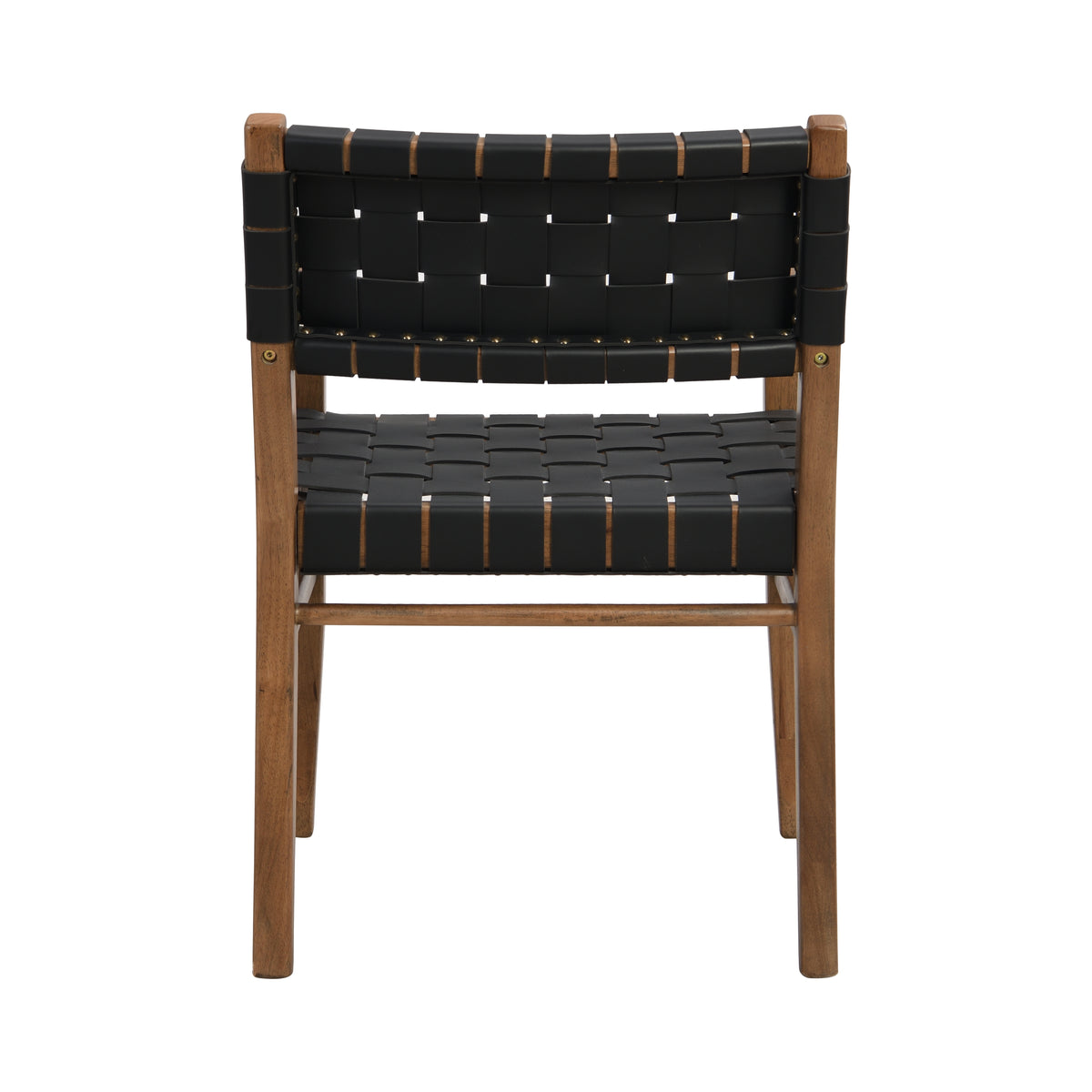 Vardar black dining chair showing single chair side view on a white background