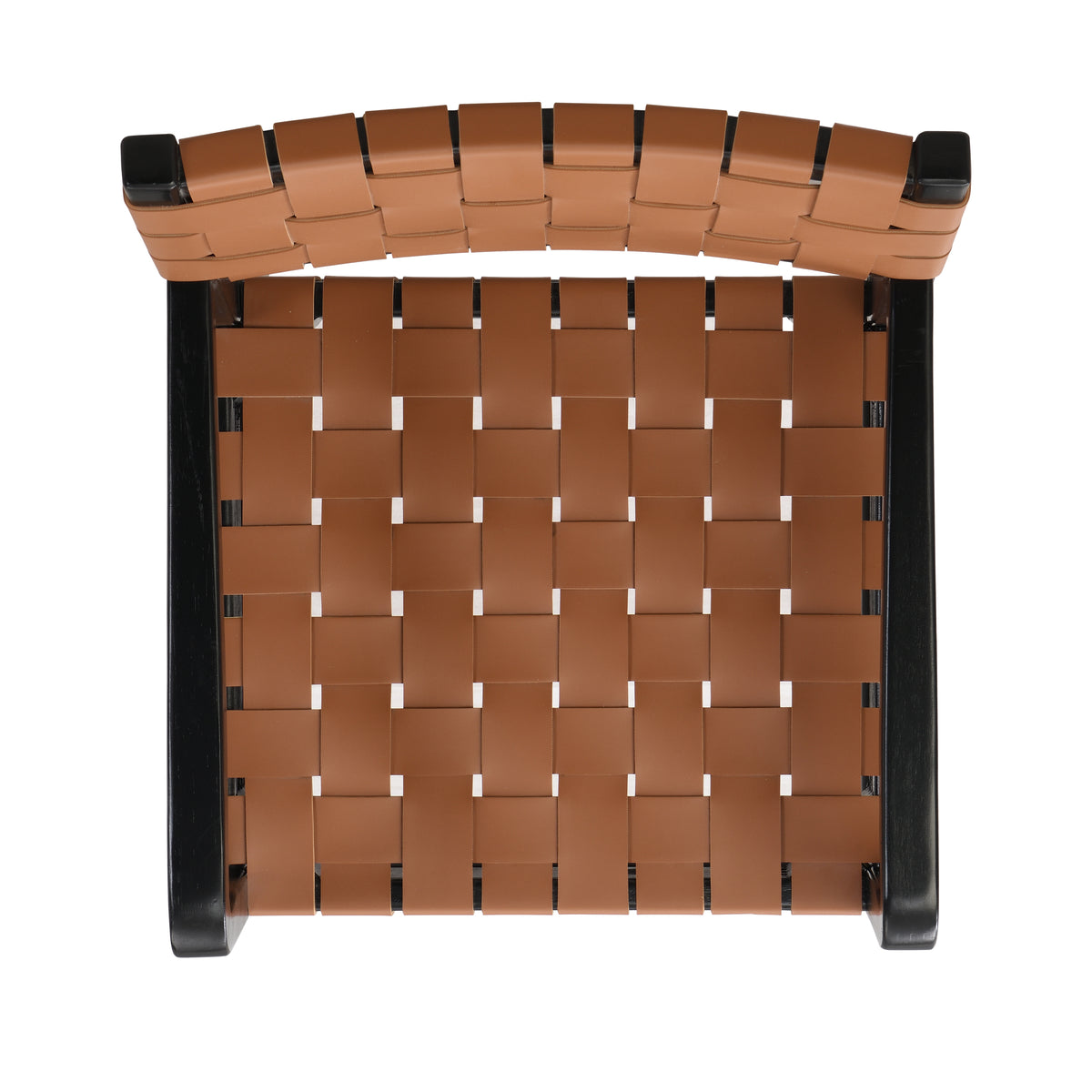 Vardar brown dining chair showing seat cushion and faux leather detail