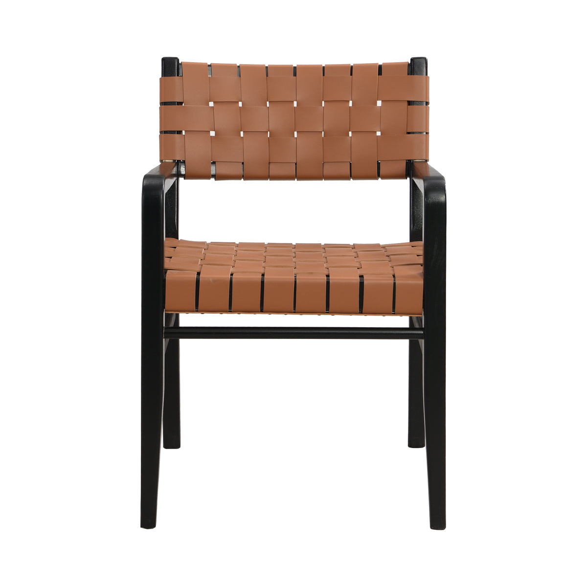 Vardar brown dining chair showing single chair front view on a white background