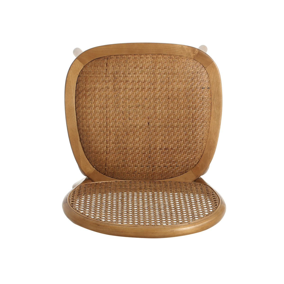 Vattern brown dining chair close-up of the upholstered seat cushion