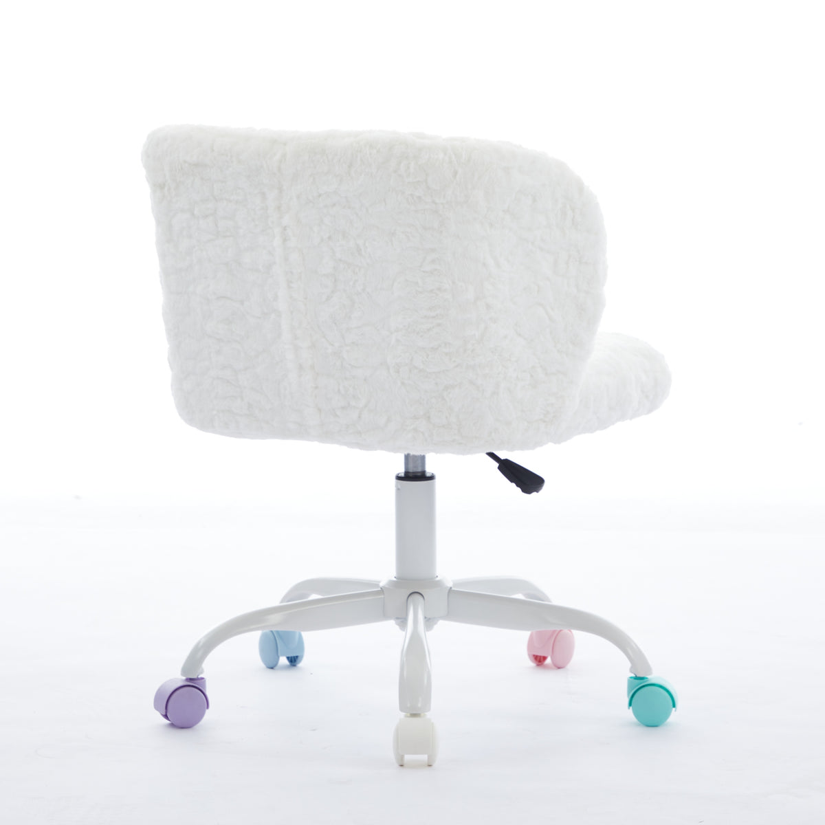 Velin ivory swivel office chair rear view on white background